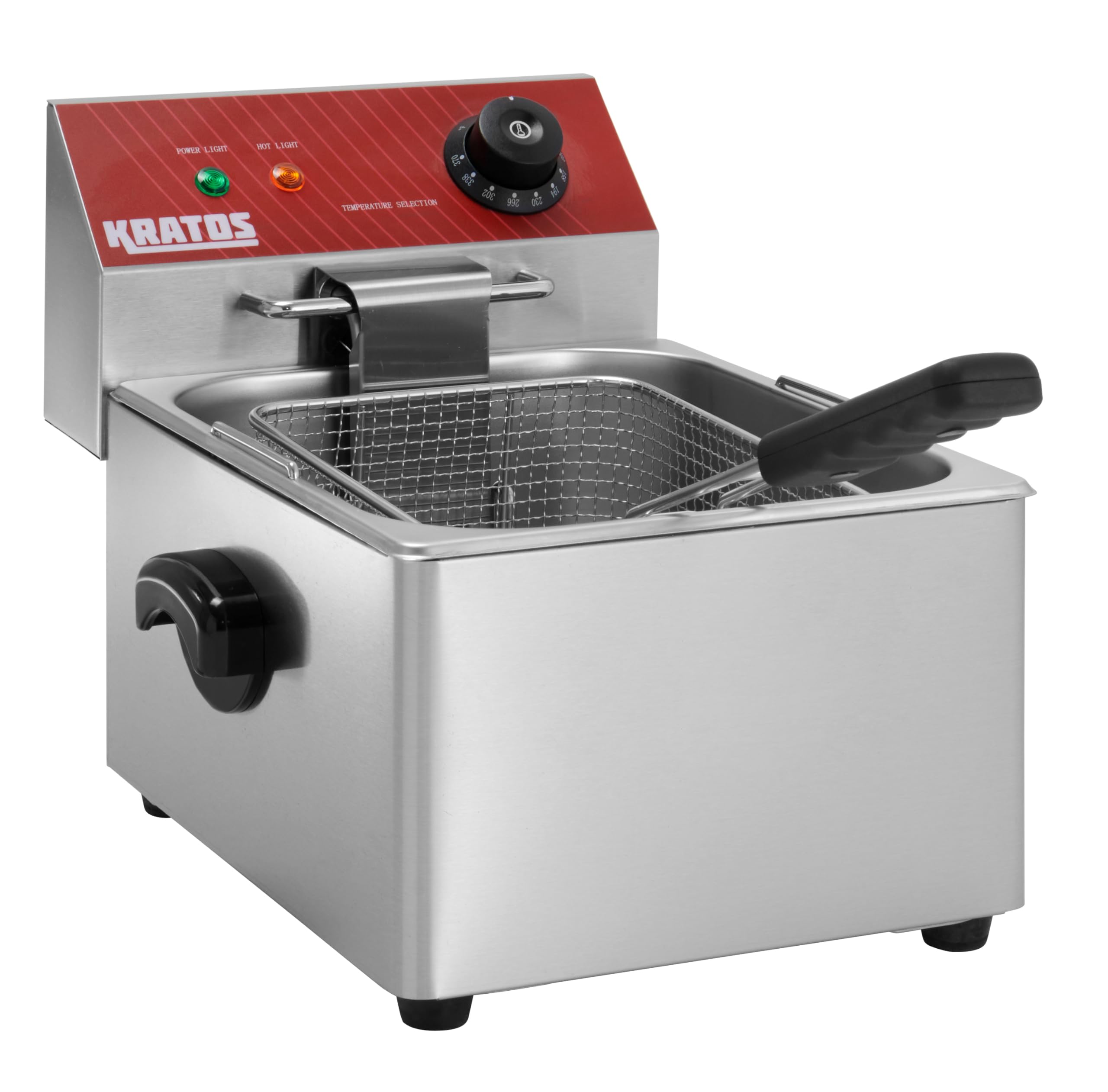 Kratos 10 lb. Commercial Electric Countertop Deep Fryer with Basket - Stainless Steel Restaurant Fryer for Fast Food, Concession Stands & Home Kitchens - Perfect for Frying Chicken, Fish, French Fries & More