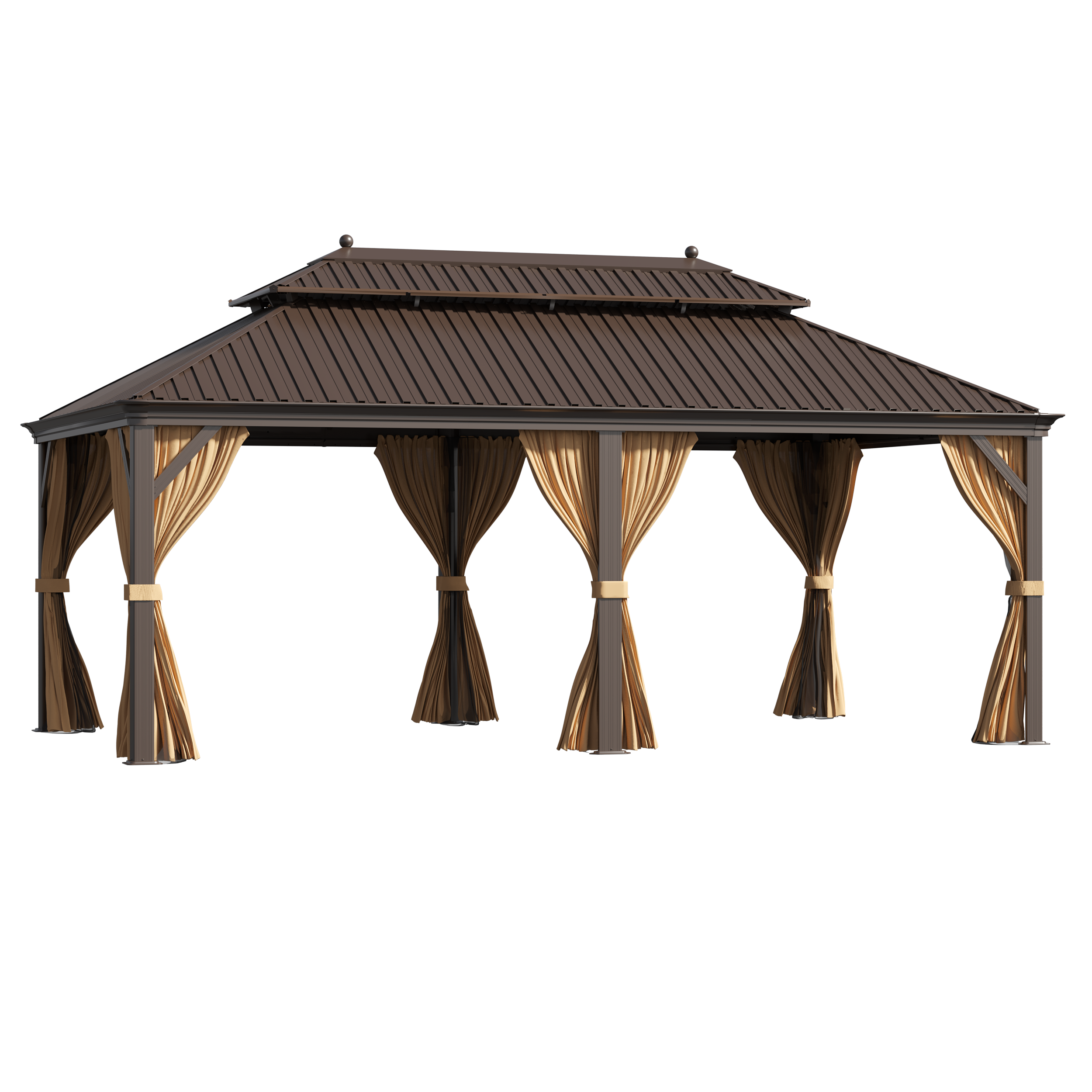 EROMMY 12X20 Hardtop Gazebo with Mosquito Netting - Outdoor Canopy for Deck, Patio, Backyard & Garden Parties | Weather-Resistant Aluminum Frame Shelter