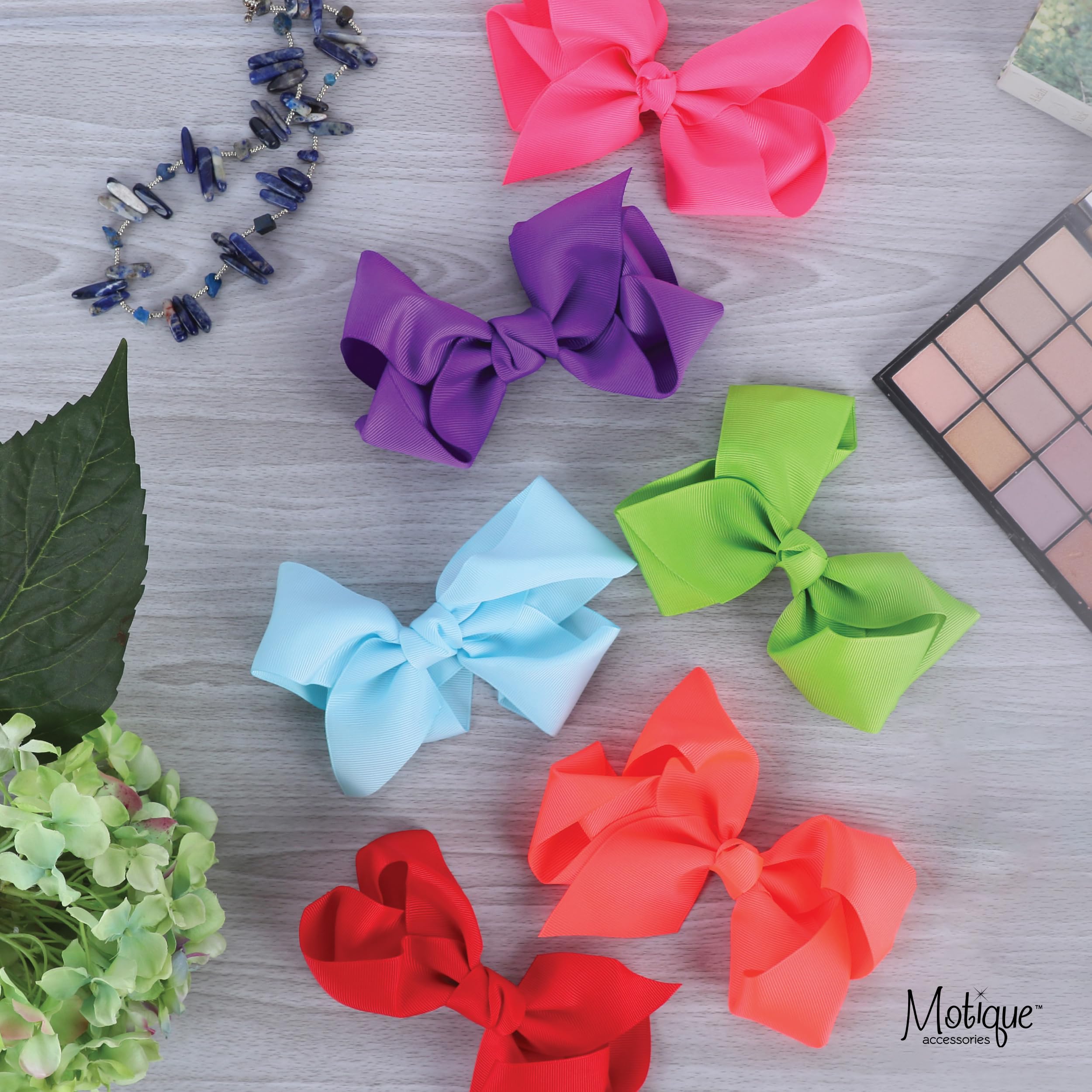 5.5 Inch Grosgrain Hair Bow Clip For Women And Girls - Hunter Green Hair Accessories For Parties, Weddings, School, And Everyday Style