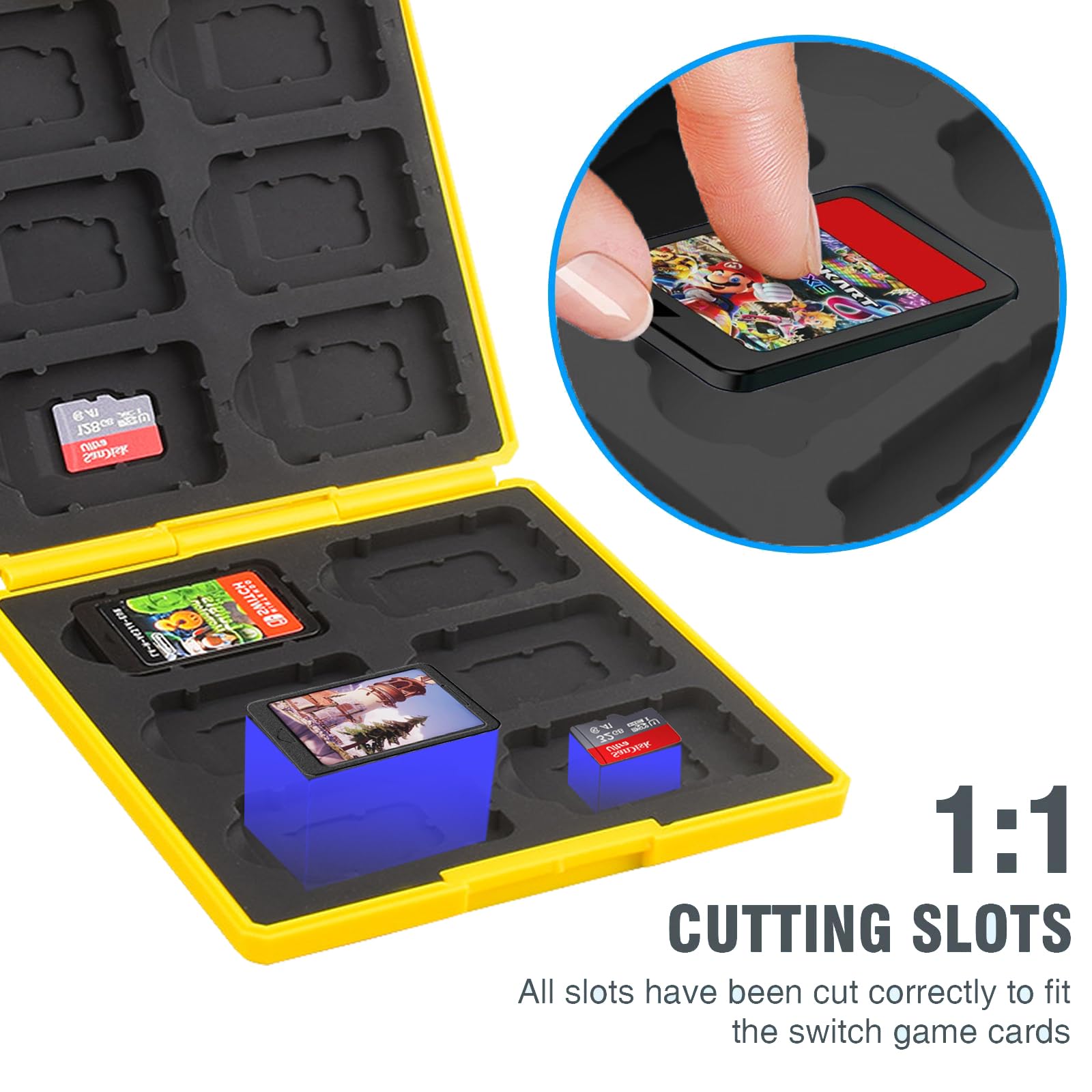 Nintendo Switch Game Card Case - Portable Thin Hard Shell Protective Storage Box with 12 Slots for Switch Lite/NS/NX | Shockproof Cartridge Holder for Travel & Gaming Storage