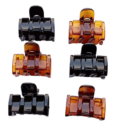 9SR SELECTION Korean Transparent Lightweight Hair Claw Clips for Women & Girls - Black & Brown (4-Pack) | Perfect for School, Work, Gym & Everyday Hairstyles