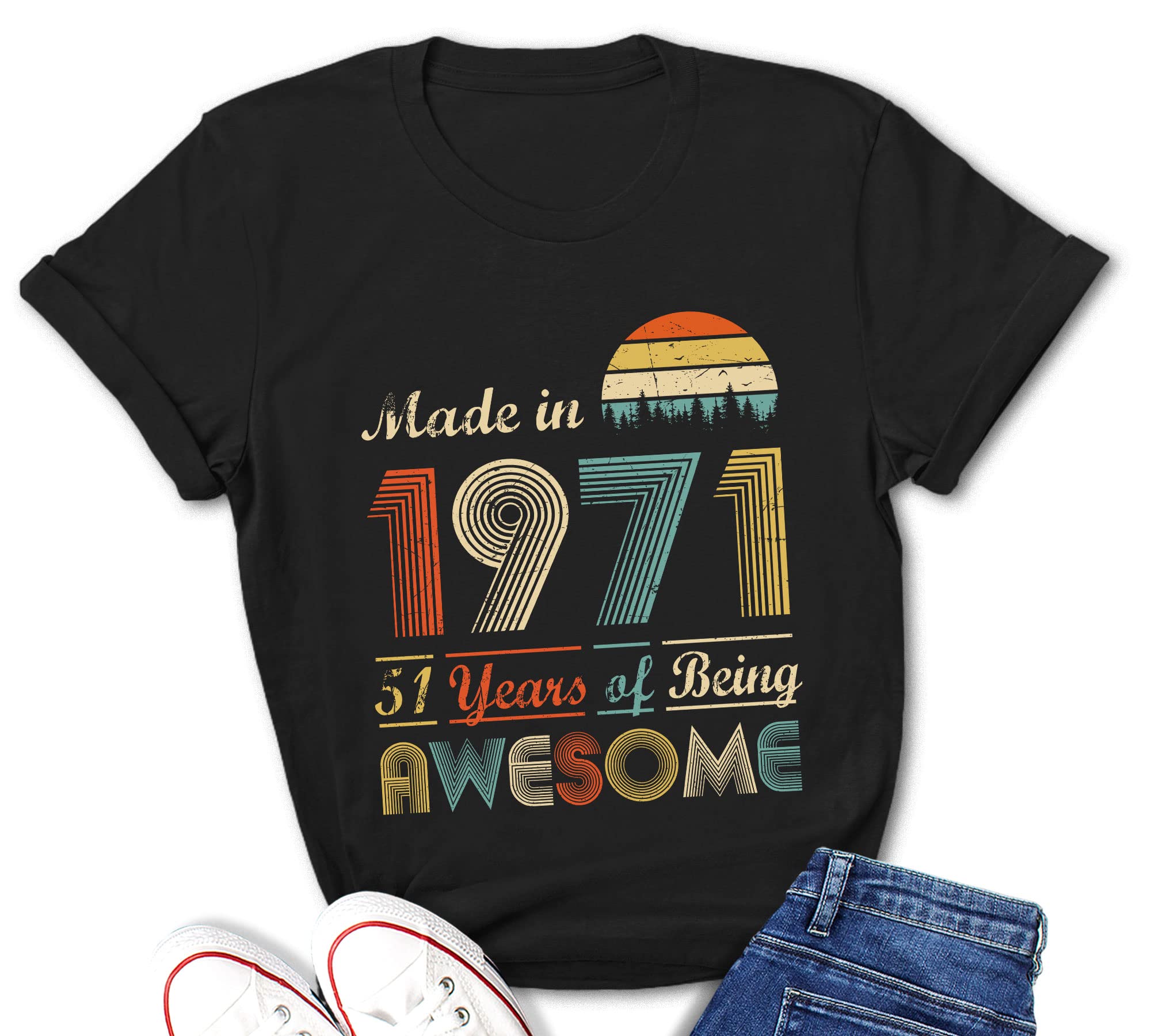 Vintage 1971 51st Birthday T-Shirt for Men & Women - 51 Years Old Birthday Gift for Christmas, Party Celebration (Ideal for Birthday Parties, Family Gatherings & Special Occasions)