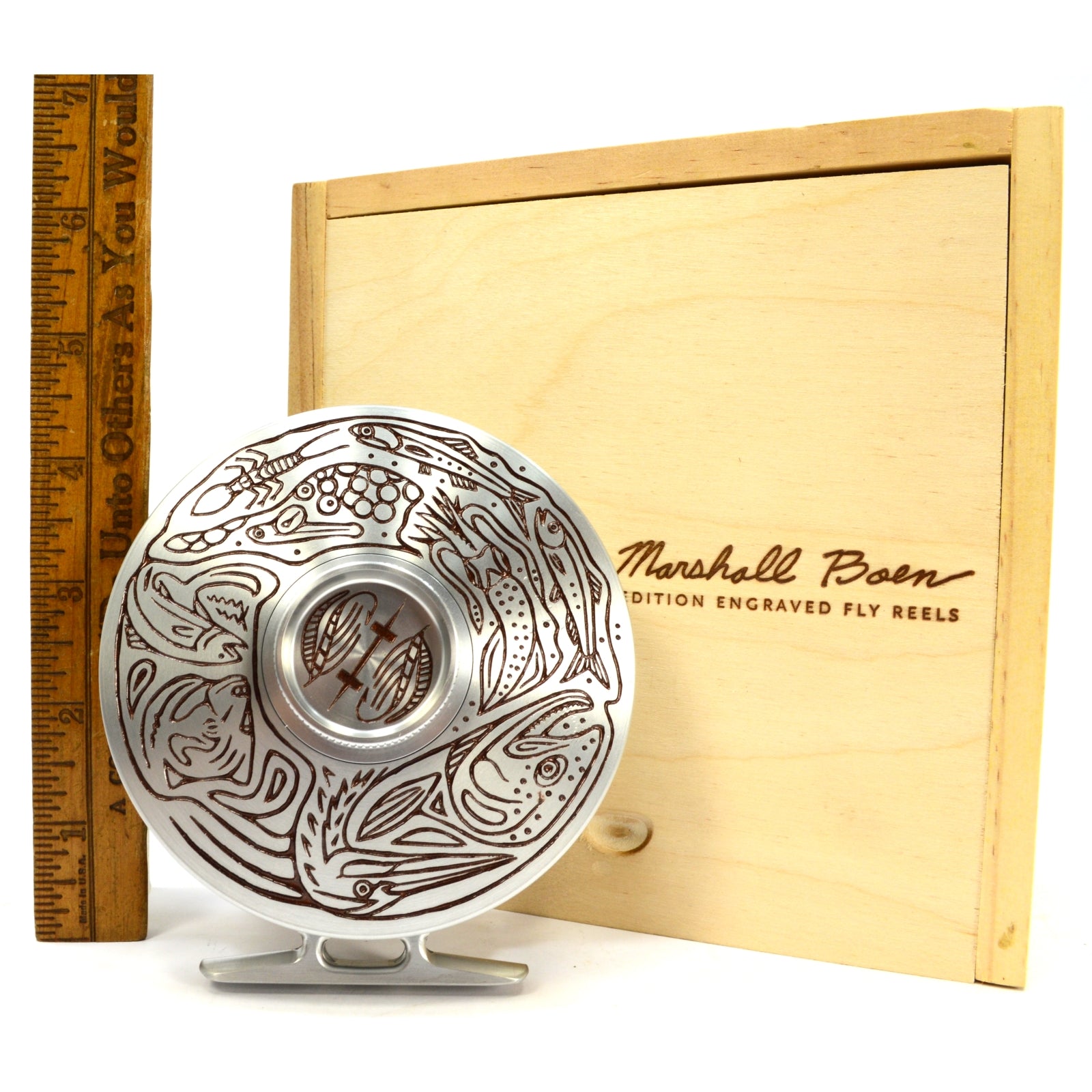 New Hatch Engraved Fly Fishing Reel 7 Plus - Steelhead Lifecycle Limited Edition - Perfect for Fly Fishing Enthusiasts & Steelhead Anglers