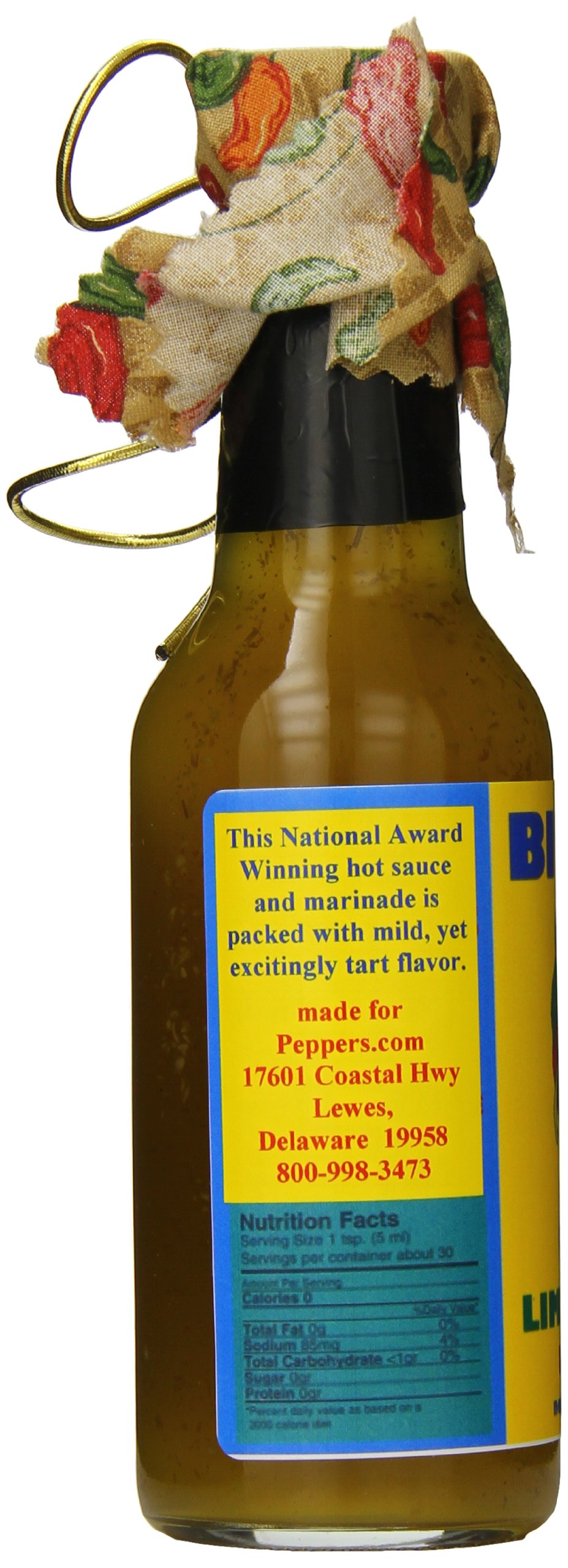 Bite Me Hot Sauce - Lime Cilantro Flavor, 5oz Bottle with Colorful Cloth Topper | Spicy Condiment for Tacos, Wings & Bloody Marys | Gourmet Hot Sauce Gift