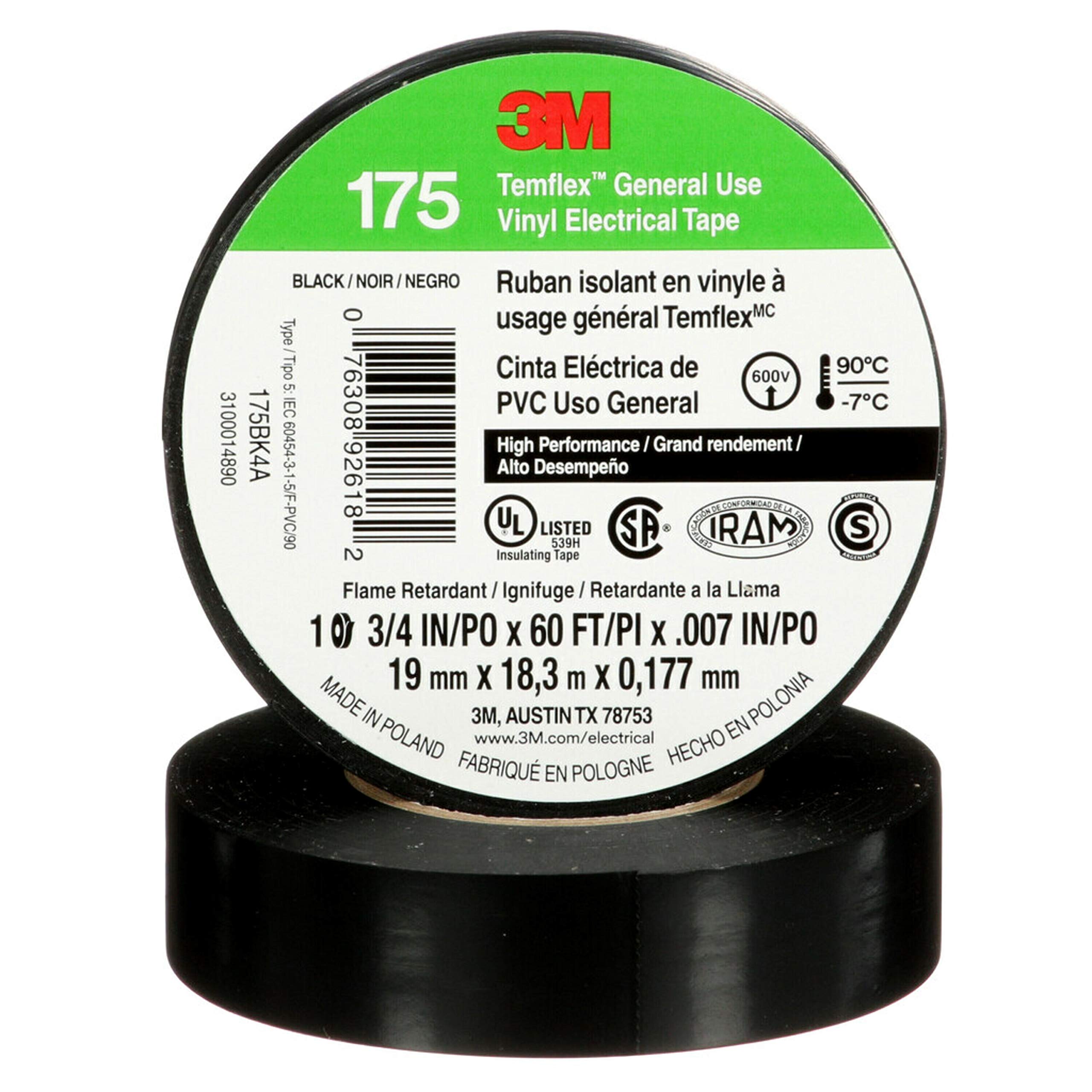Premium Black Vinyl Electrical Tape - 3/4
