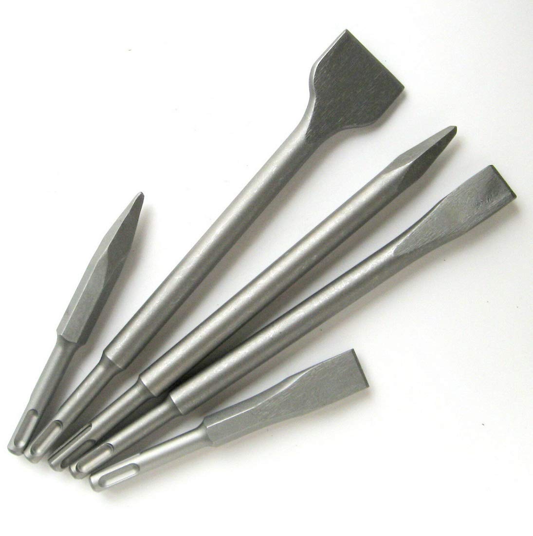 5-Piece Rotary Hammer Drill SDS Plus Bits & Chisel Set for Concrete - Point, Flat & Groove Tools | Ideal for Masonry, Demolition & Construction Projects