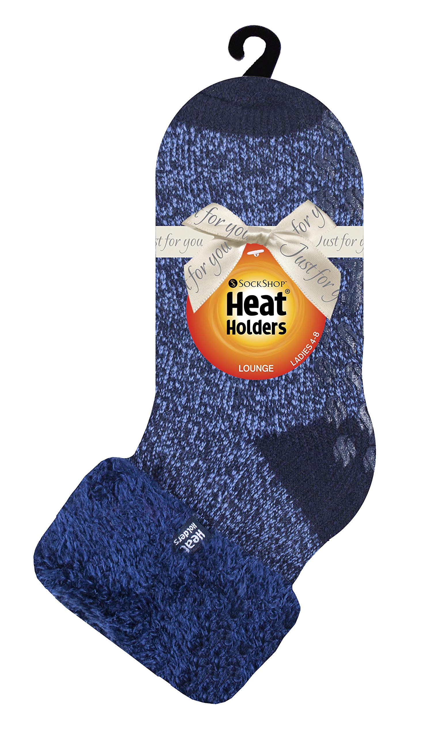 HEAT HOLDERS Women's Ultra Soft Thermal Non-Slip Ankle Slipper Socks with Grips - Cozy Lounge & Bed Socks for Winter Warmth at Home