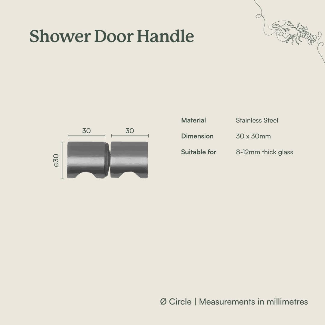 Brushed Brass Shower Door Handle - Elegant Bathroom Hardware for Modern & Classic Showers - Perfect for Home Renovation & Spa-Like Bathroom Upgrades