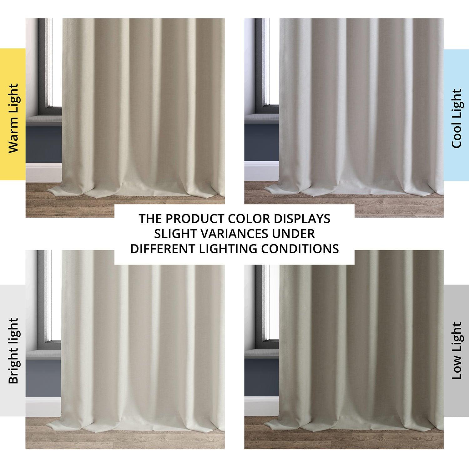 Caravan Beige Faux Linen Blackout Curtains for Bedroom & Living Room - Thermal Insulated Window Drapes for Hotels, Home Decor, and Light Blocking