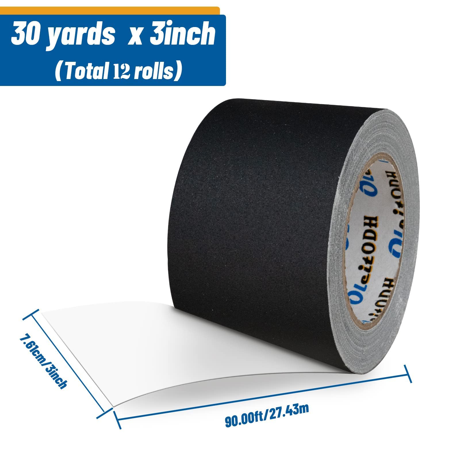 3 Inch Black Gaffers Tape - 12 Roll Bulk Pack (30 Yards per Roll) - No Residue, Easy Tear, Waterproof Matte Cloth Tape for Photography, Filming & Stage Lighting - Professional Gaffing Tape for Cable Management, Set Design and Event Production