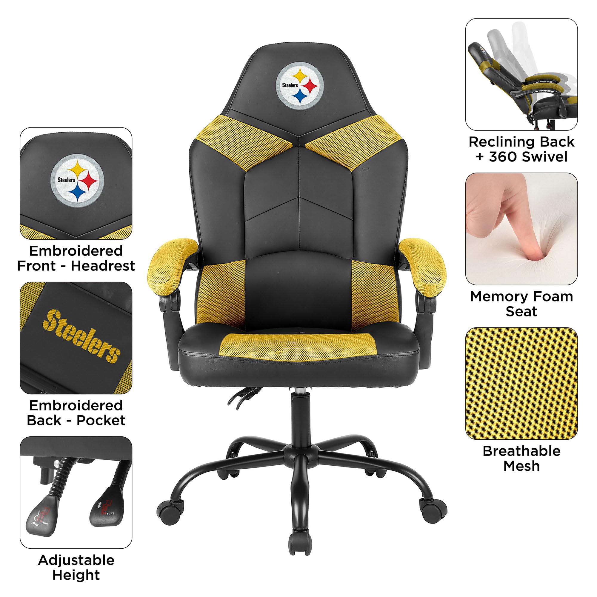 Imperial NFL Oversized Office Chair - Premium Gaming & Executive Desk Chair for Sports Fans - Perfect for Home Office, Gaming Room & Man Cave