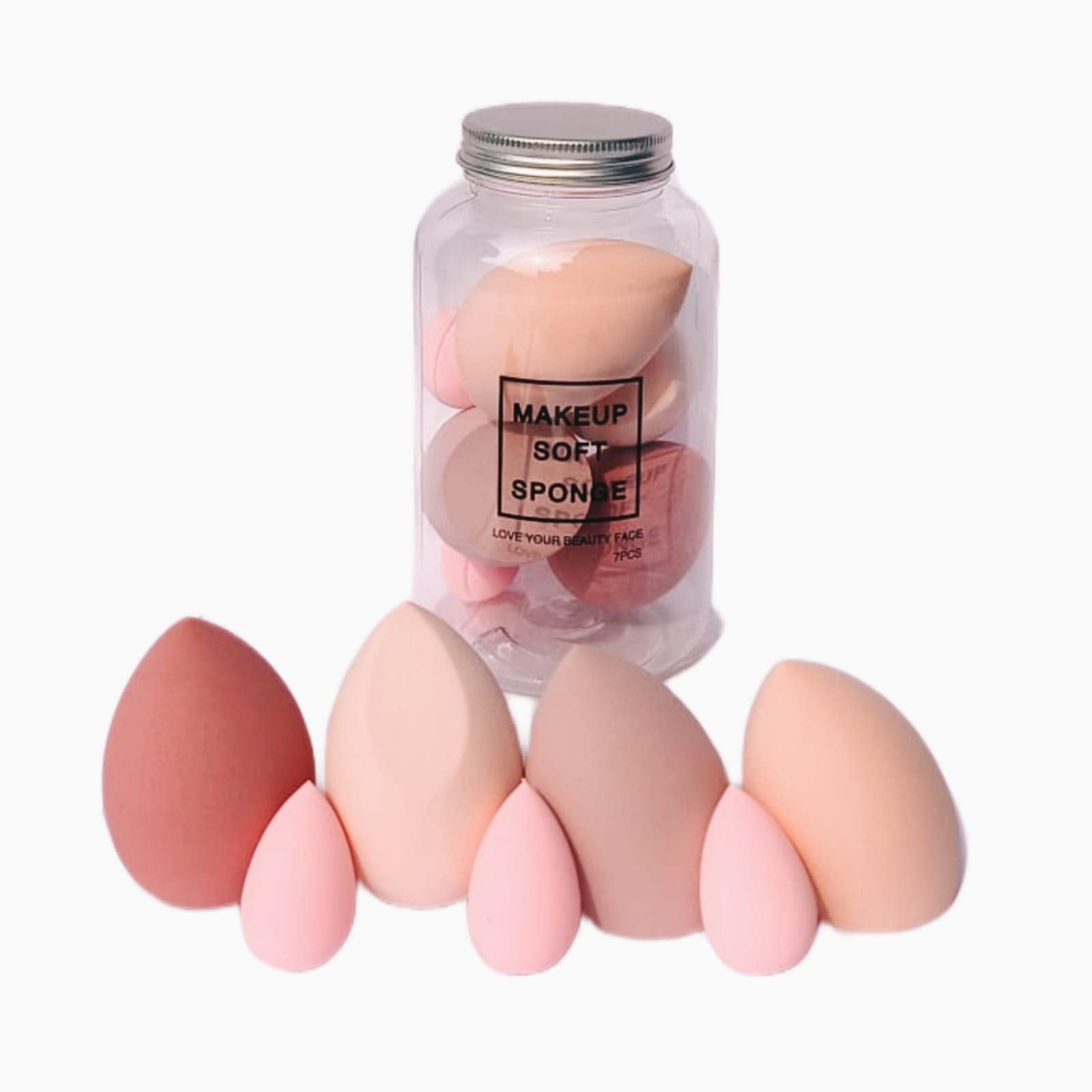 Premium AIR BEAUTY Makeup Sponge Set - 7 Pcs Beauty Blender & Puff for Flawless Foundation Application | Professional Cosmetic Tools for Liquid, Powder & Cream Makeup | Perfect for Daily Use & Travel