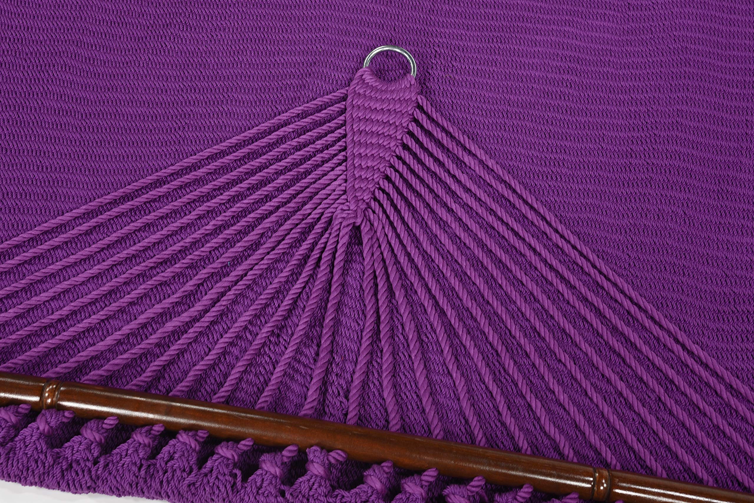 Jumbo Caribbean Hammock - 55 Inch Extra Wide - Soft-Spun Polyester Fabric - Purple Outdoor Hammock for Backyard, Beach & Camping Relaxation