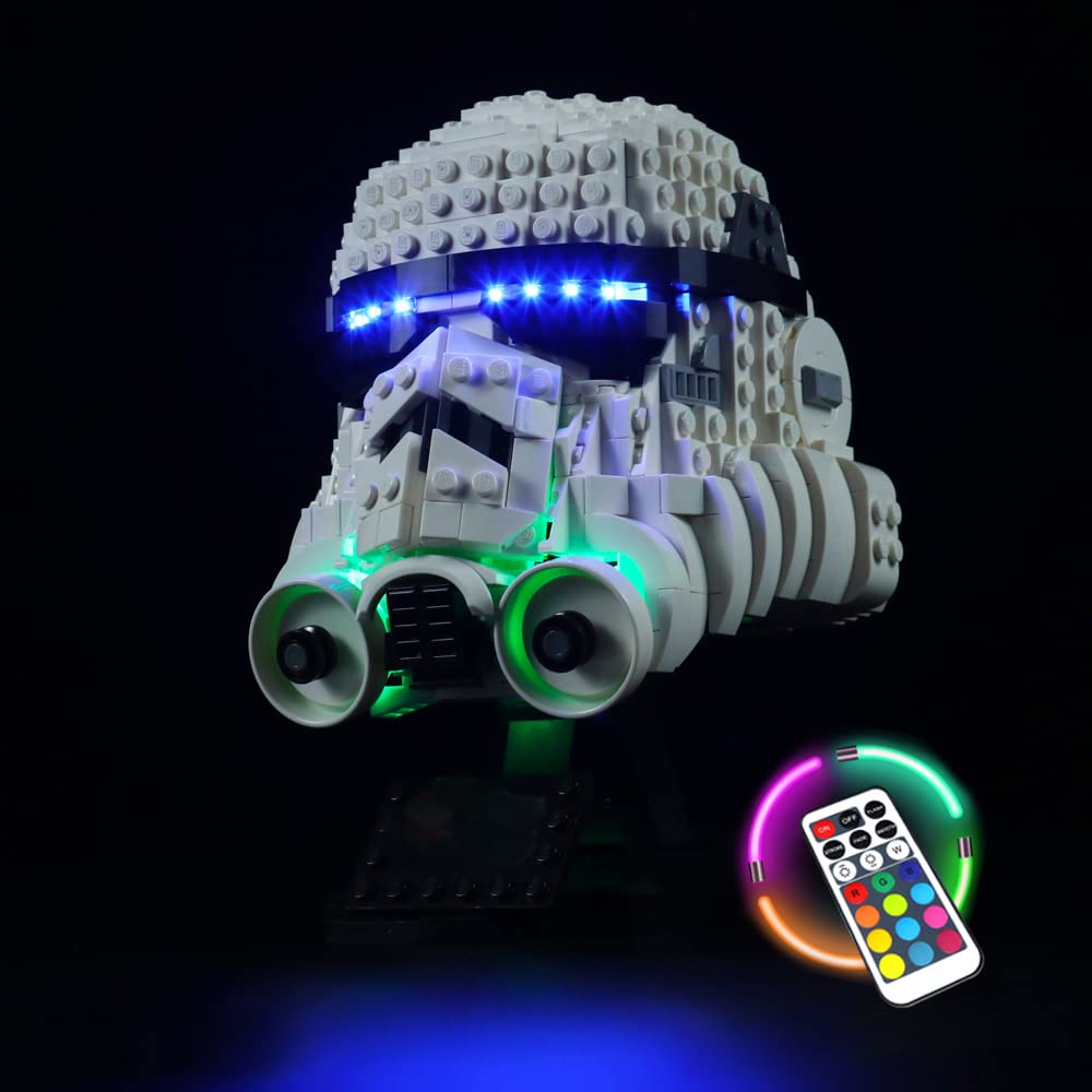 LMTIC RGB LED Light Kit for Lego Stormtrooper Helmet 75276 - Remote Control Color Changing Lights for Lego Building Kits | Enhance Your Lego Star Wars Display & Night Light Decor