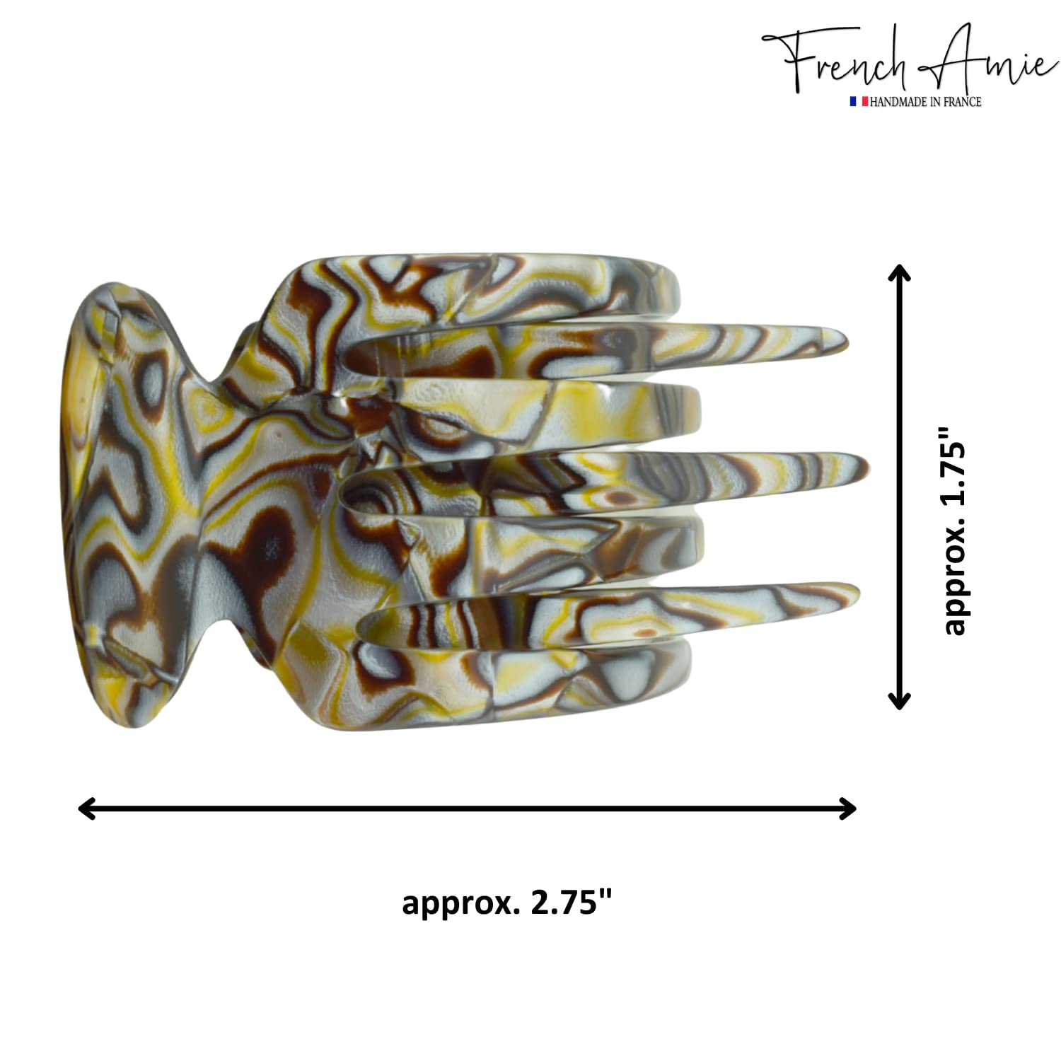 French Amie Silver Onyx Gray Paw 2 3/4