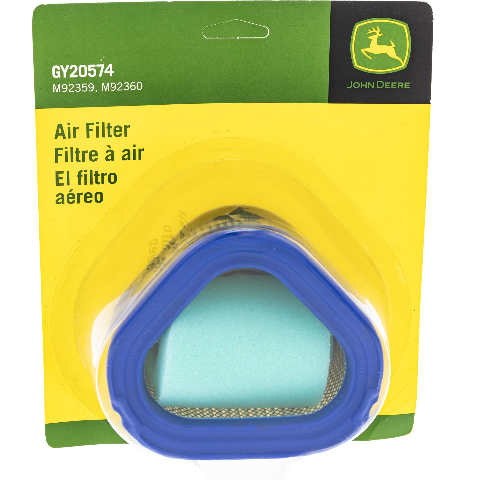 John Deere GY20574 Original Equipment Air Filter - Compatible with Tractors & Lawn Mowers - High Performance Engine Protection for Farming & Landscaping
