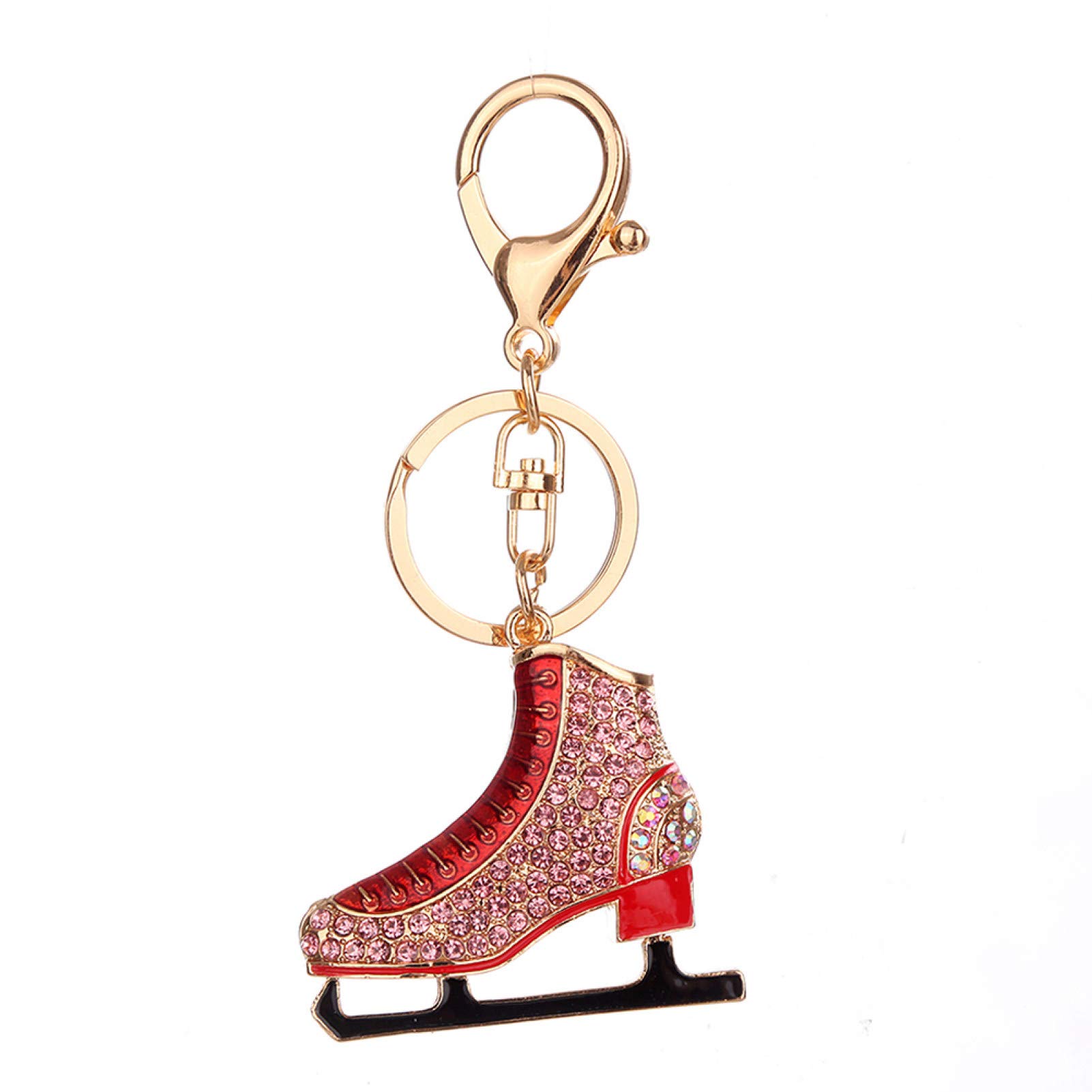 Sparkling Rhinestone Ice Skating Shoe Keychain - Stylish Backpack & Car Key Accessory for Women & Men - Perfect for Winter Sports Enthusiasts & Fashion Lovers