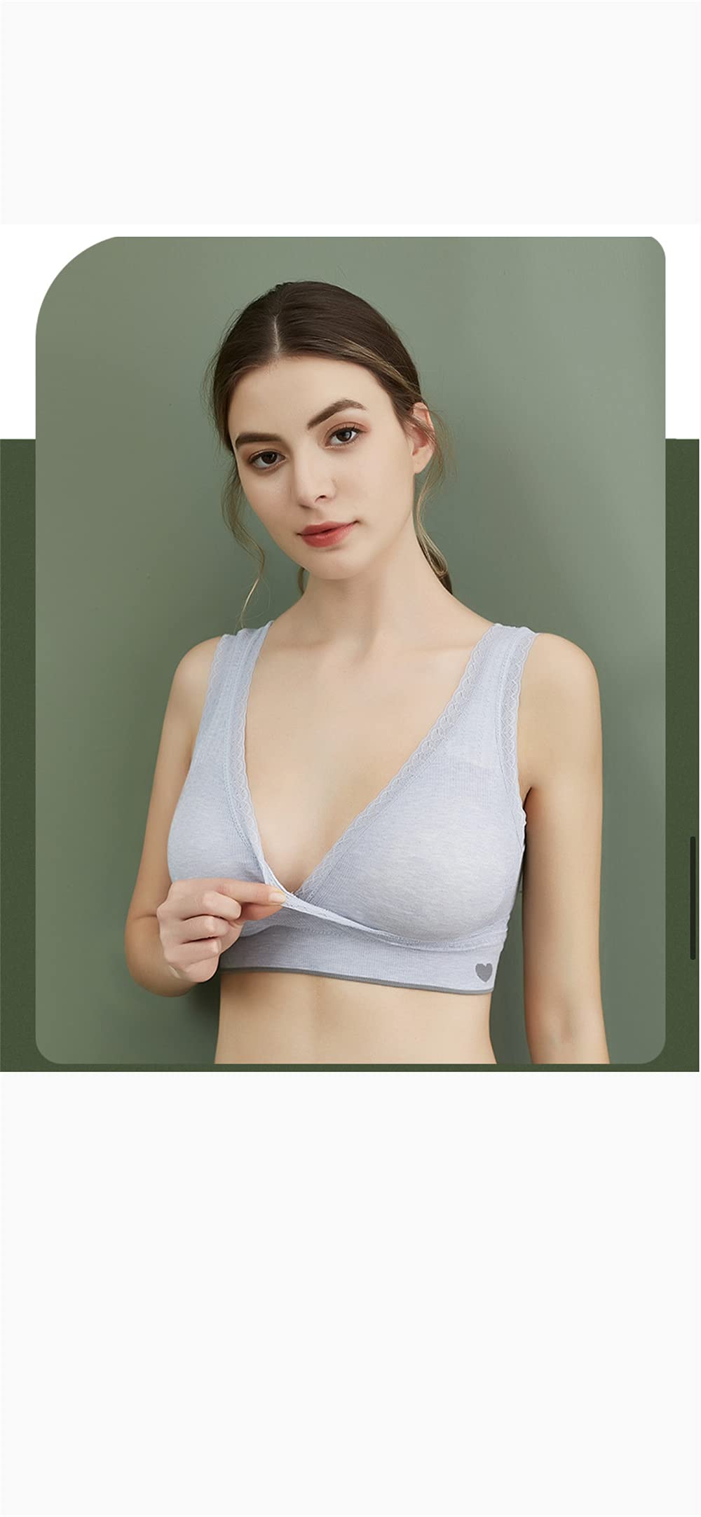 2 Pack Women's Maternity Nursing Bras - Wireless Crossover Sleep Bra with Removable Light Padding & Adjustable Back Buckle | Comfortable for Pregnancy, Breastfeeding & Nighttime Wear