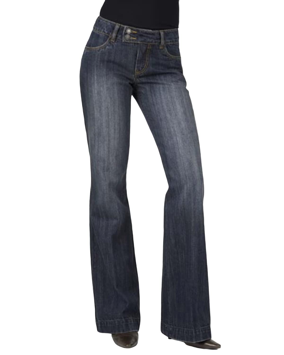 Stetson Women's Relaxed Fit Dark Wash 214 City Trouser Jeans - Regular Inseam, Comfortable Casual Pants for Everyday Wear & Office Outfits