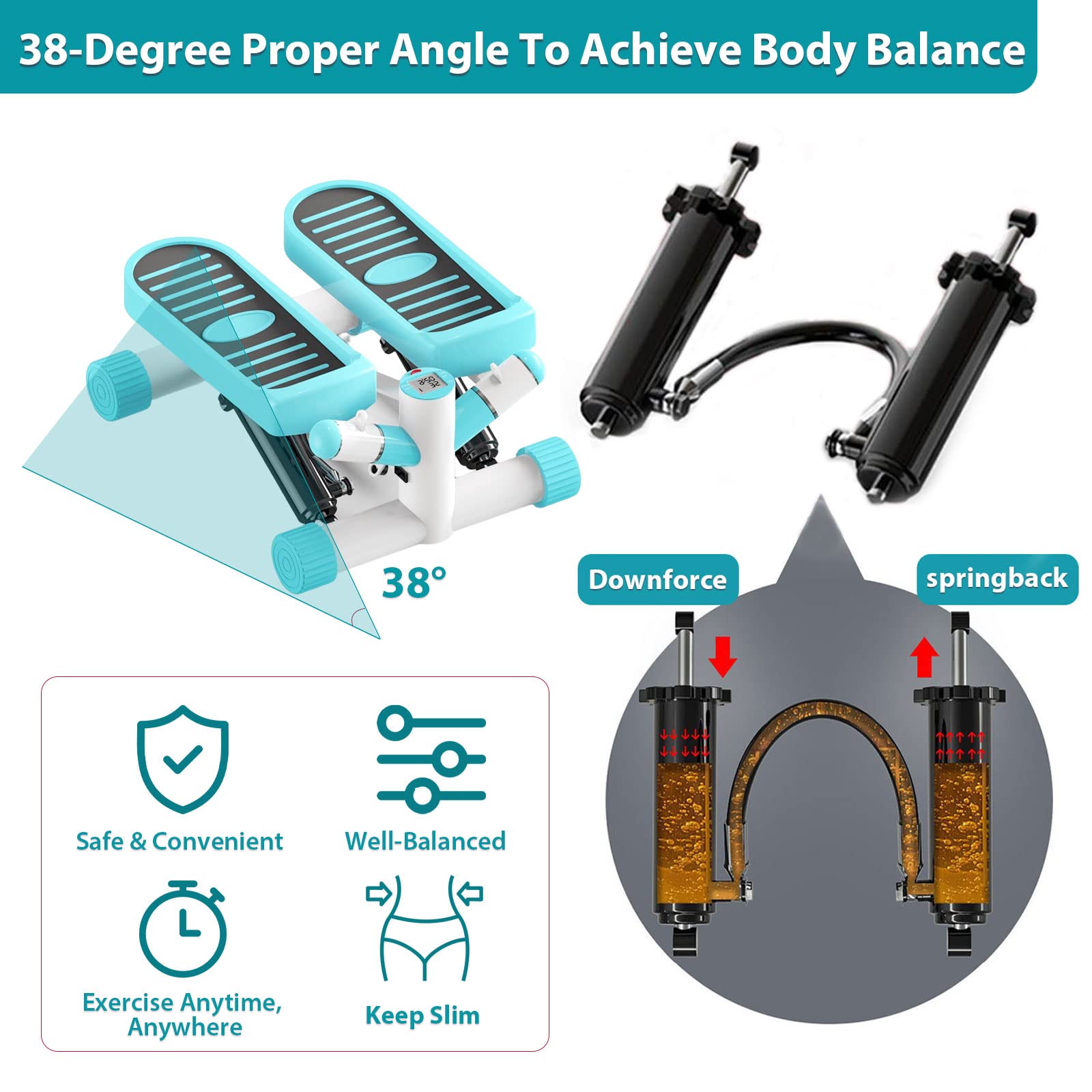 Best Stepper Machine for Home & Office Workout - Portable Exercise Steppers for Cardio Training, Leg & Core Strengthening - Perfect for Small Spaces & Desk Fitness