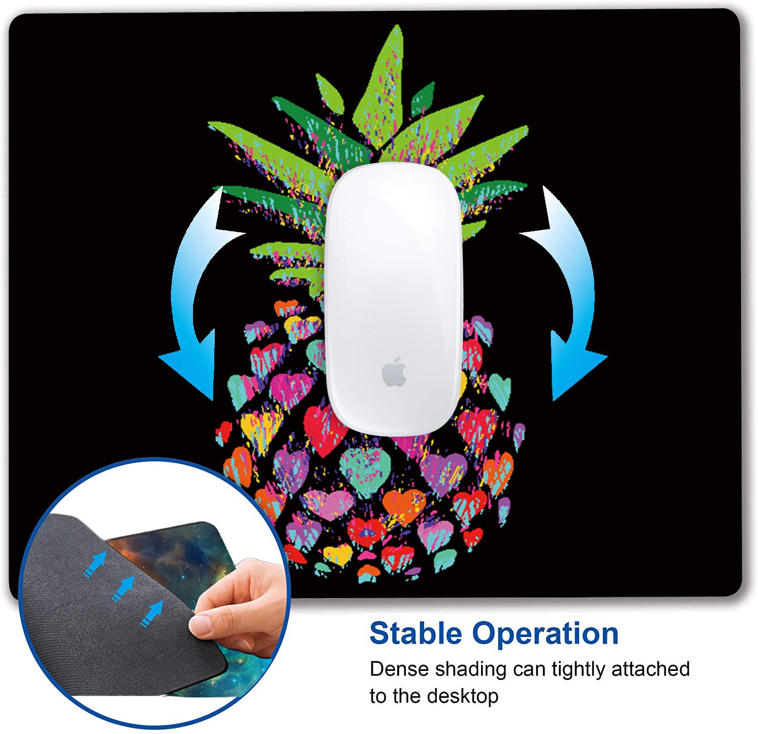 Non-Slip Pineapple Mouse Pad with Rubber Base - Cute Computer & Laptop Desk Accessory for Office, Gaming & Home Use (1 Piece, Yellow Pineapple Design)