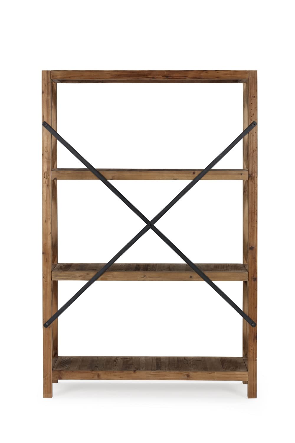 Elinor Bookcase - Natural/Black Finish Wooden Bookshelf for Home Office, Living Room & Bedroom Storage - Modern & Stylish Furniture for Books, Decor & Organizing