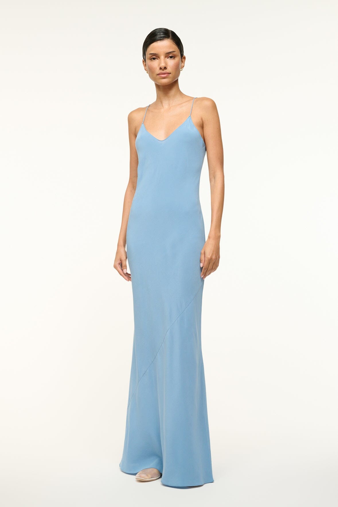 MILNER SILK SLIP DRESS | Slate Blue | Elegant Nightwear & Loungewear | Perfect for Weddings, Date Nights & Relaxing at Home
