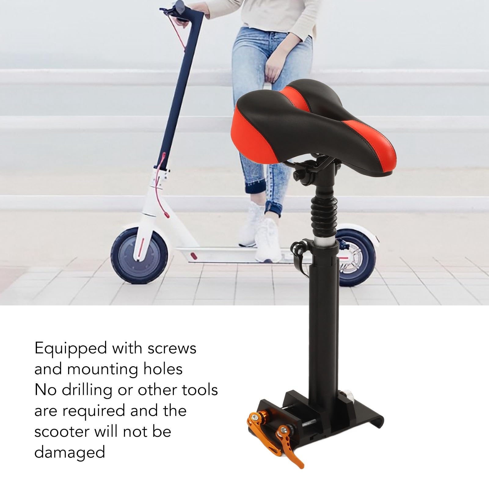 **Breathable Padded Aluminum Alloy Electric Scooter Seat - Adjustable & Foldable for Adults - Perfect for Commuting & Urban Travel**