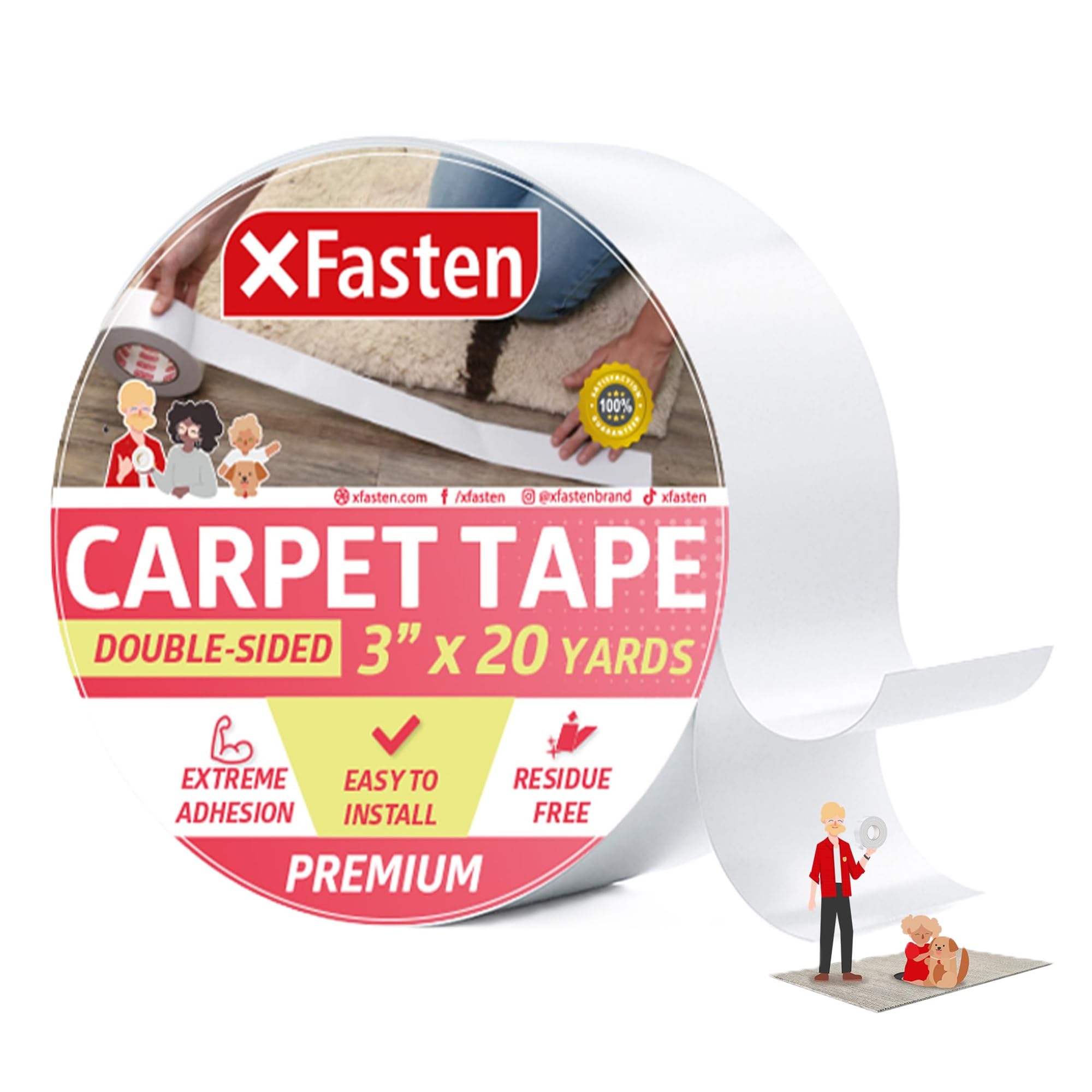 XFasten Double Sided Carpet Tape 3