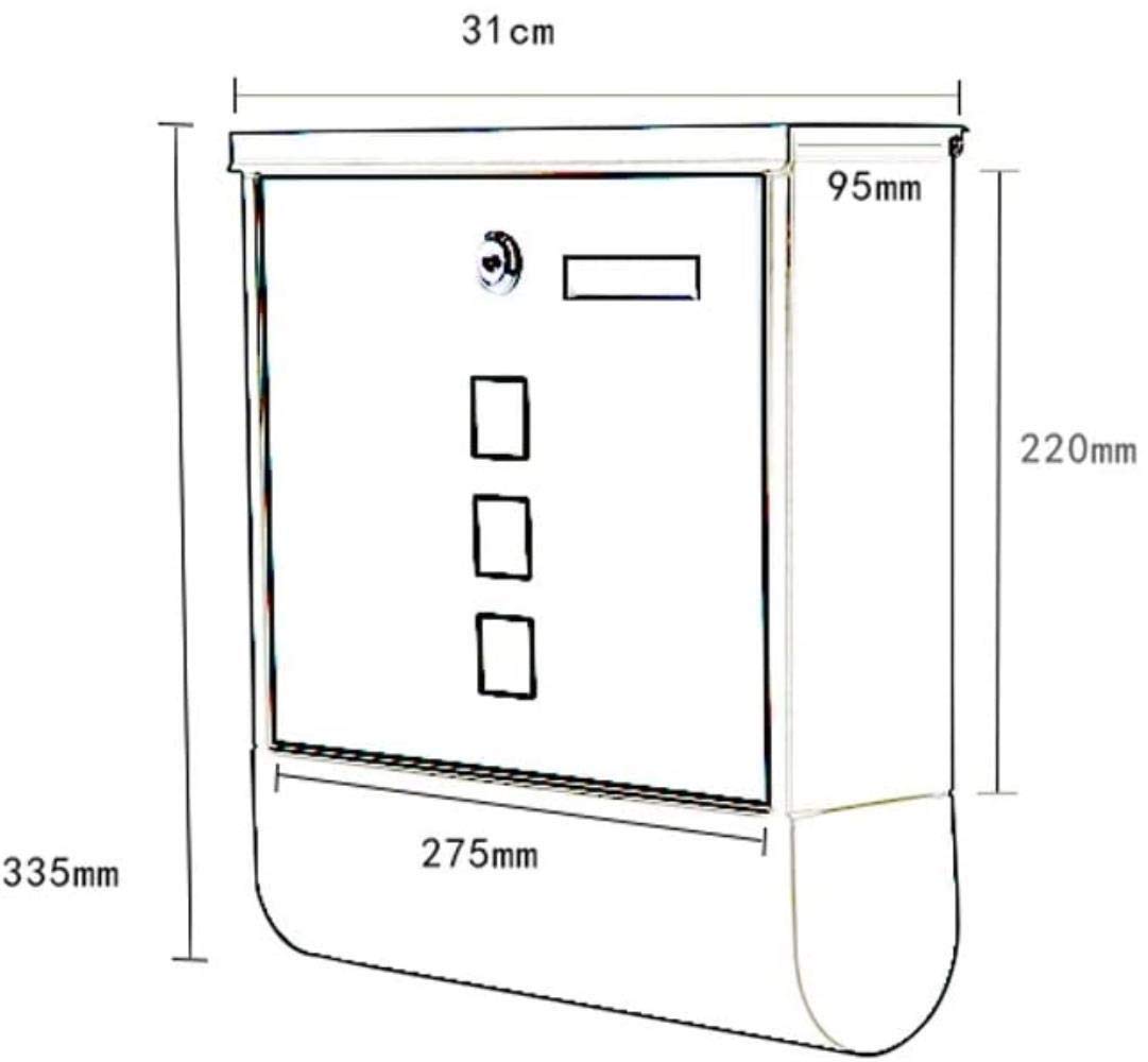 White Outdoor Wall Mount Mailbox with Lock - Weatherproof Villa Letter Box for Post, Magazine & Package Delivery - Perfect for Homes, Apartments & Offices