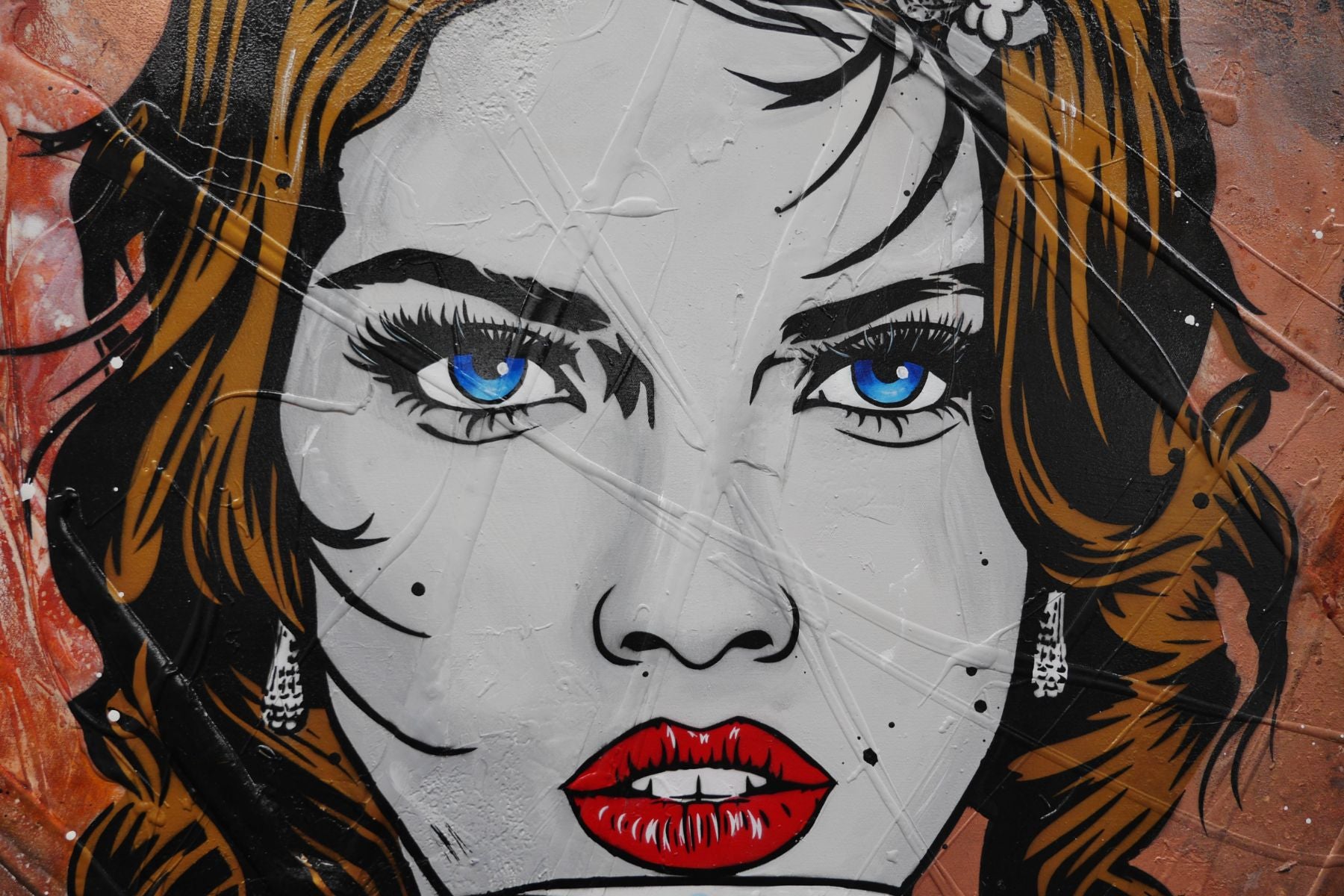 140cm x 100cm Coffee Girl Textured Urban Pop Art Canvas Painting - Modern Wall Decor for Living Room, Bedroom & Office