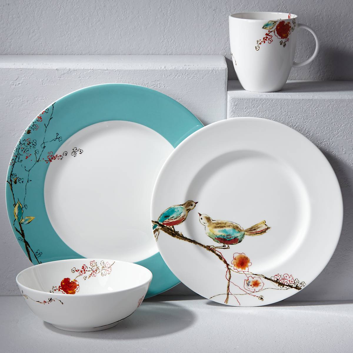 Chirp 4-Piece Dinnerware Set - Elegant Plates & Bowls for Everyday Dining & Entertaining | Perfect for Family Meals, Dinner Parties & Restaurant-Style Presentation