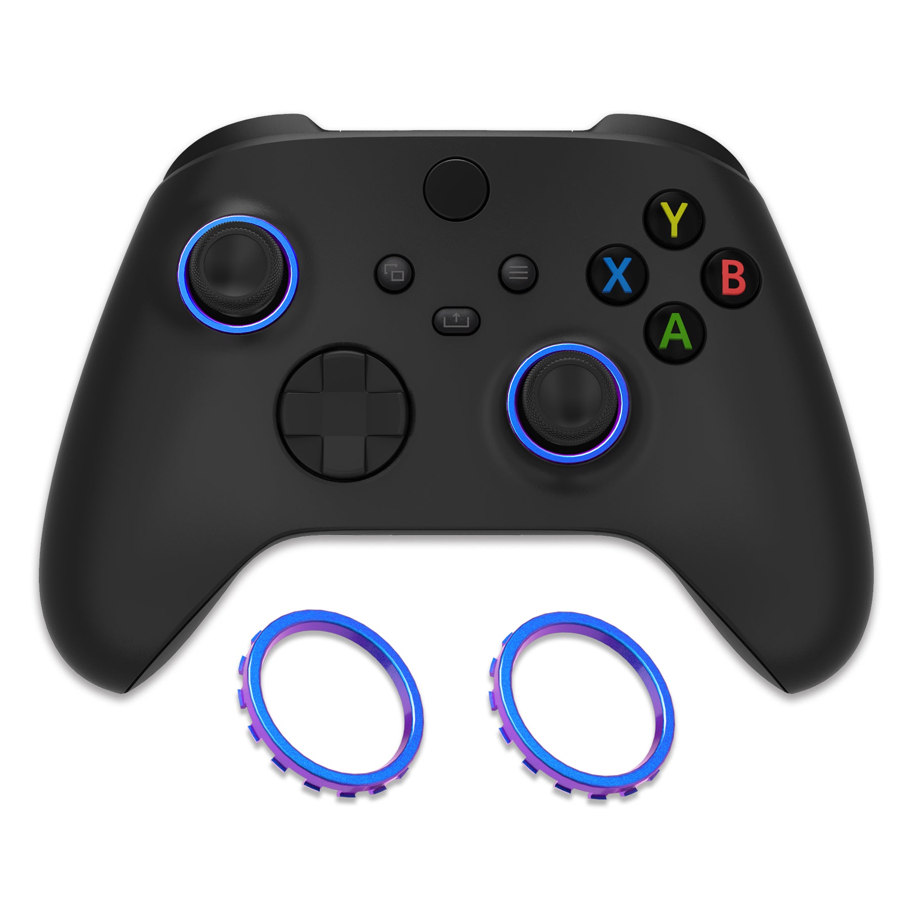 eXtremeRate Chameleon Purple Blue Custom Accent Rings for Xbox Elite Series 2 Core/Elite Series 2/Xbox One Elite Controller - Compatible with eXtremeRate ASR Shell for Xbox Series X/S - Gaming Accessories for Enhanced Customization & Style
