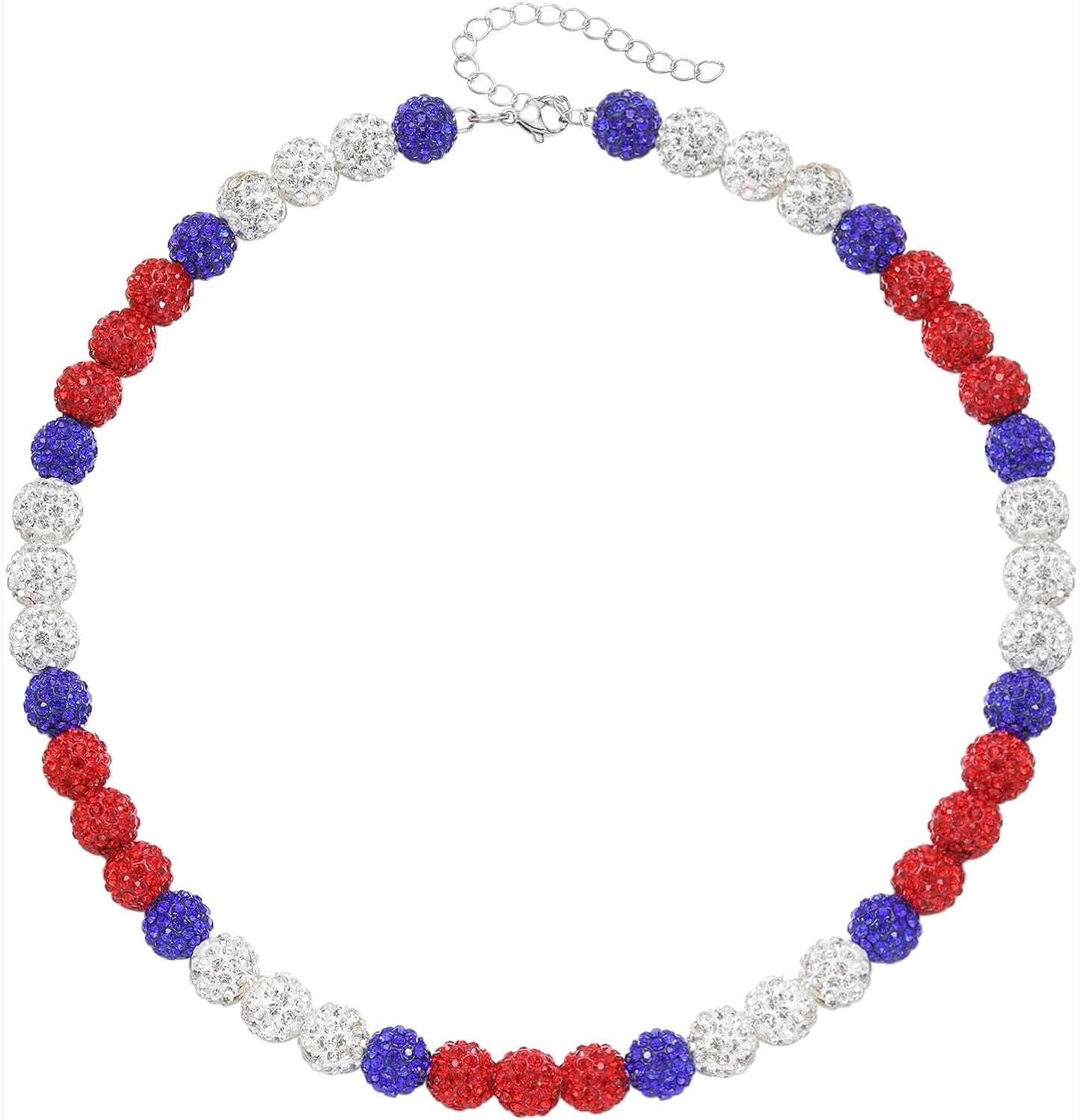 Sparkling Rhinestone Baseball Bead Necklace - Bling Ice Collection Baseball Chain Jewelry for Women & Men - Perfect Gift for Baseball Fans, Sports Lovers - Great for Games, Parties & Everyday Wear