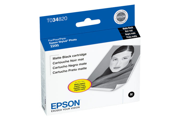 Epson T034820 2200 Matte Black Ink Cartridge - High-Quality Replacement for Epson Printers | Perfect for Home, Office & Photo Printing