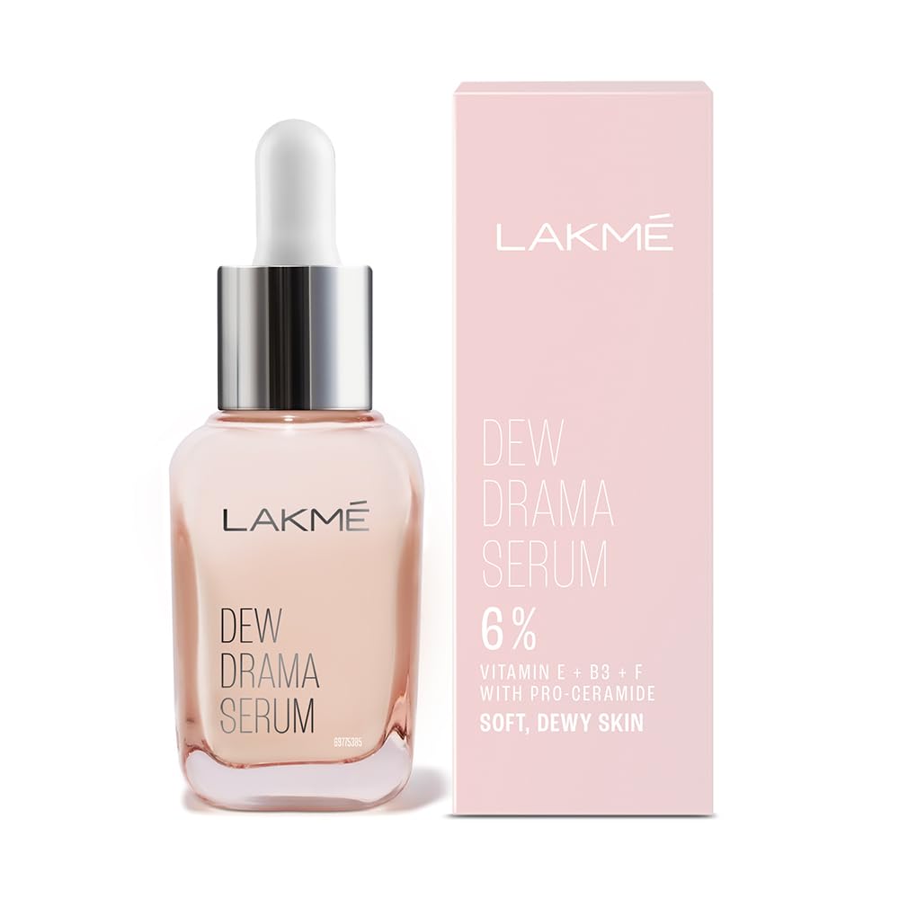 LAKMÉ 6% Vitamin E, Niacinamide & Pro-Ceramides Face Serum for Skin Barrier Repair - Hydrating, Brightening & Anti-Aging Treatment (15ml) - Perfect for Dry Skin & Nighttime Skincare Routine