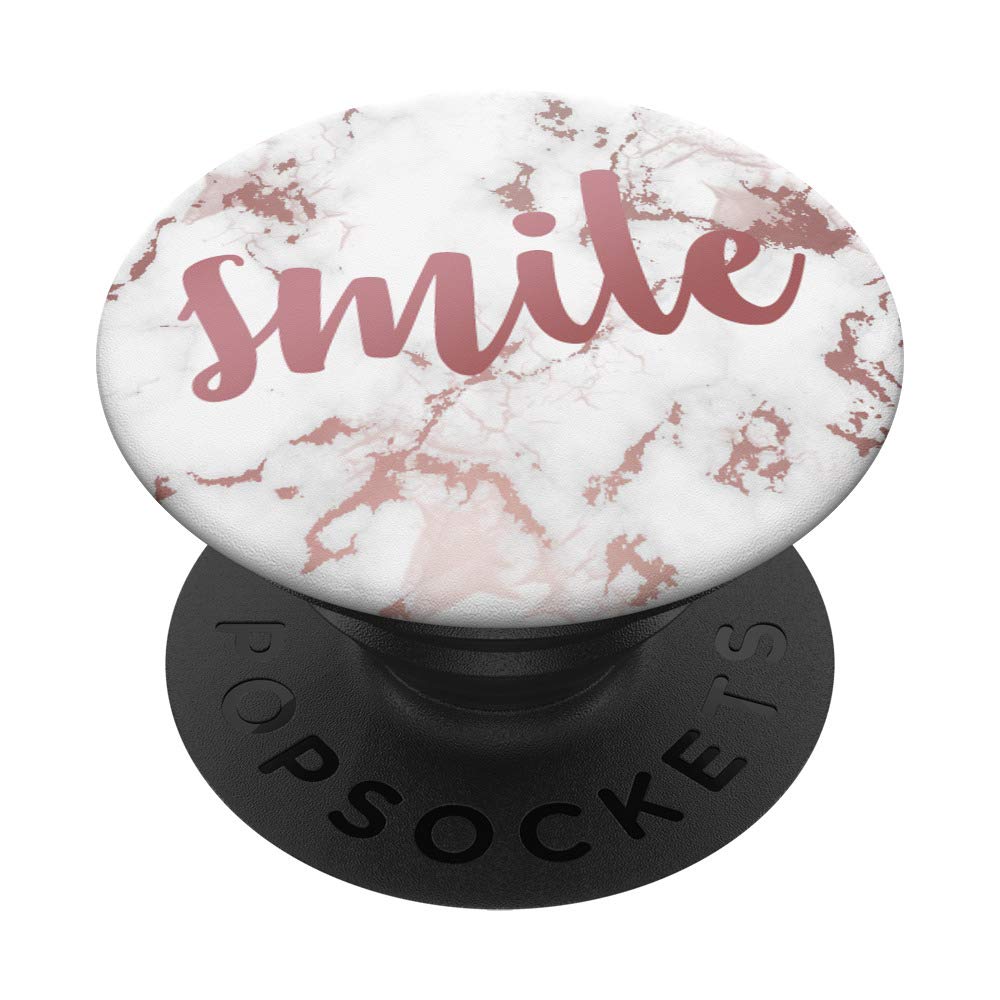 Smile A Cheerful Inspirational Motivational Quote PopSockets PopGrip - Swappable Phone & Tablet Stand with Grip for Daily Use, Work, School & Travel