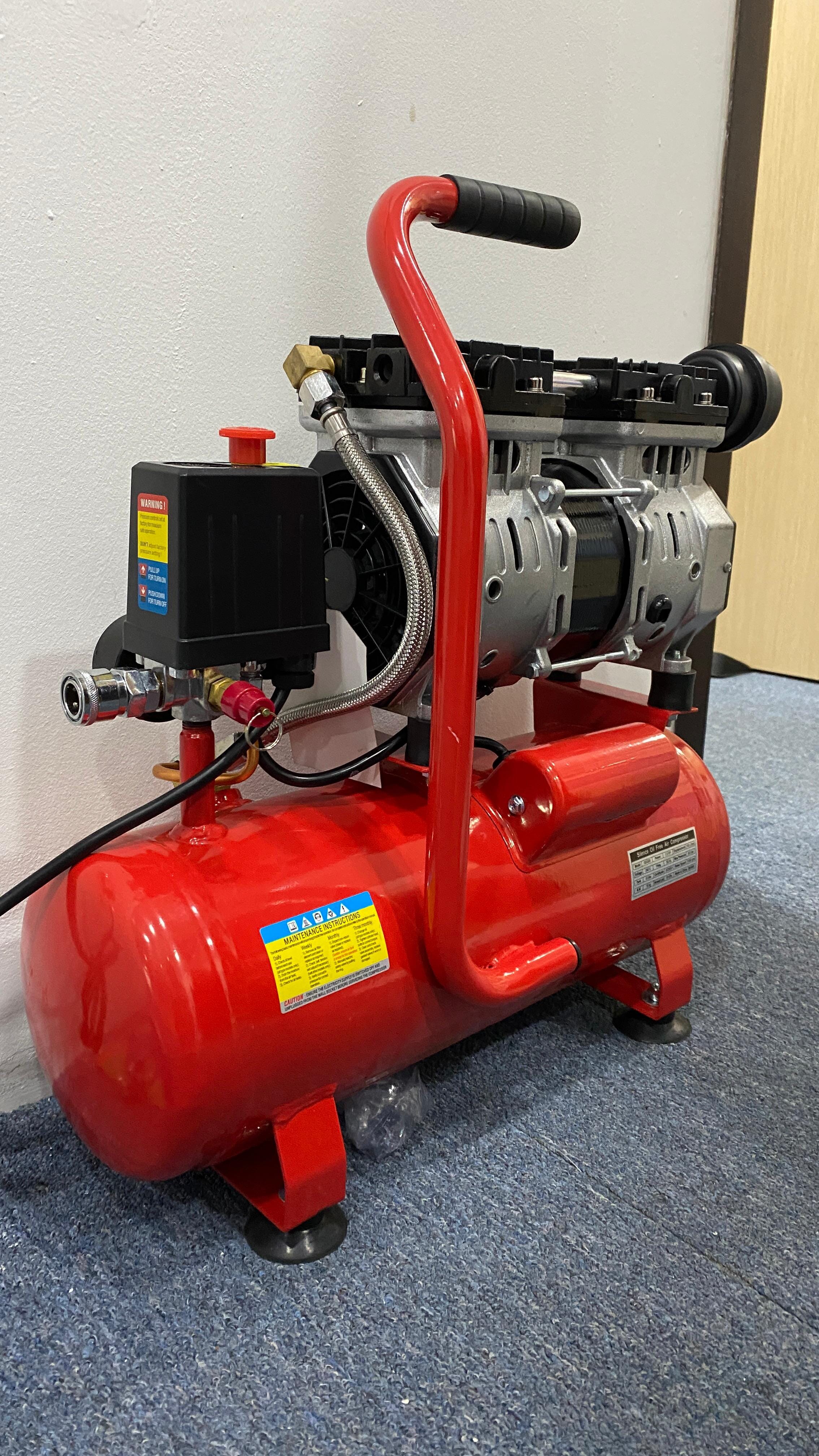 **Aiko 1.5HP 9L Oil-Free & Silent Air Compressor (Red) - Model GDG09 RED | Portable & Quiet for Home DIY, Car Tires, Airbrushing & Inflatable Toys**