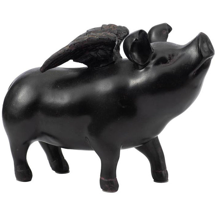 Large Flying Pig Sculpture - Unique Home Decor Accent for Living Room, Garden, or Office
