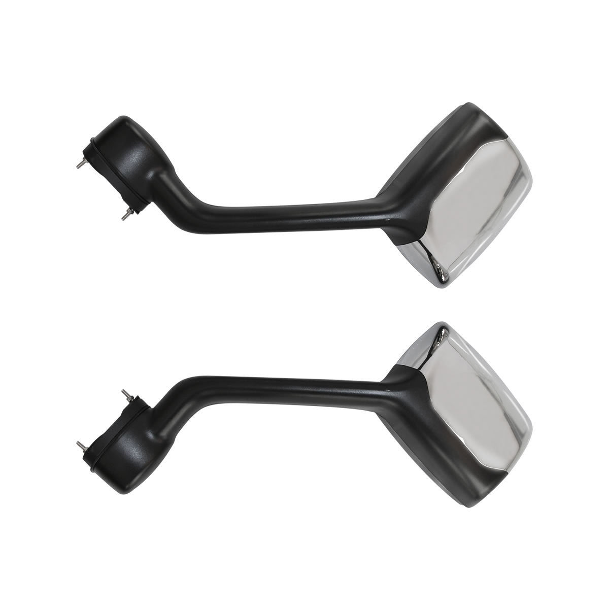 Chrome Hood Mirrors Pair for Kenworth T680 & Peterbilt 579/587 with Mounting Kit - Left & Right Side Truck Accessories for Enhanced Visibility & Safety
