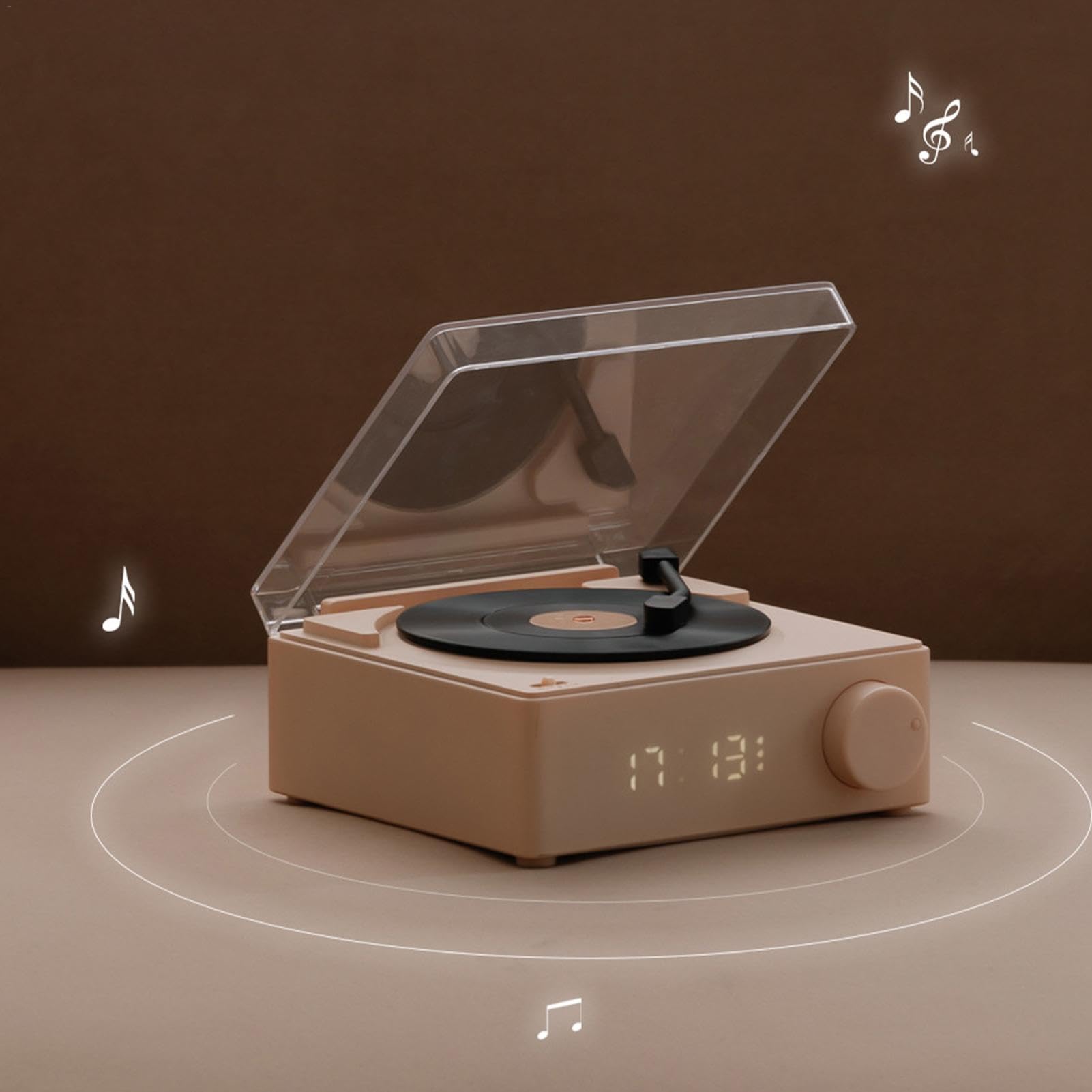 Wireless Travel Record Player with Speakers - Portable Turntable Smart Speaker for Outdoor Activities, Yard Parties, and Home Entertainment