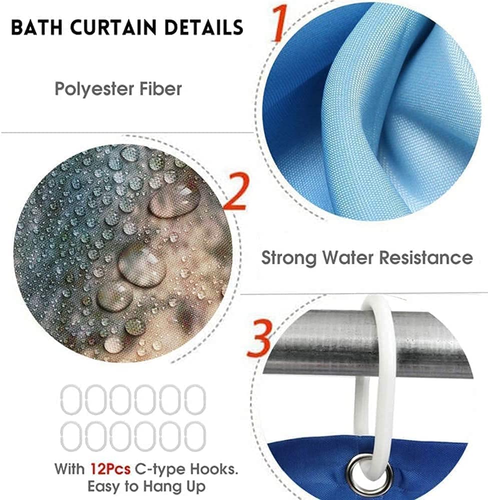 NEWSUYAA Halloween Shower Curtain Set with Non-Slip Bath Rugs & 12 Hooks - Waterproof Bathtub Decor for Spooky Bathroom Makeover | Perfect for Halloween Party Decorations & Themed Bathroom