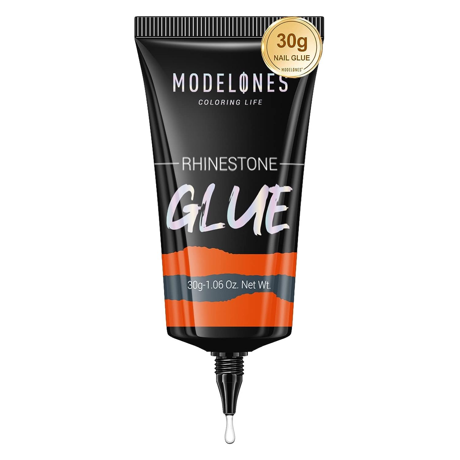 Modelones Rhinestone Nail Glue - Super Strong No Wipe Gel Adhesive for Nail Gems, Crystals, Beads & 3D Decorations (30ml) | Perfect for Nail Art, Salon Use & DIY Beauty Gifts | Long-Lasting & UV/LED Cured