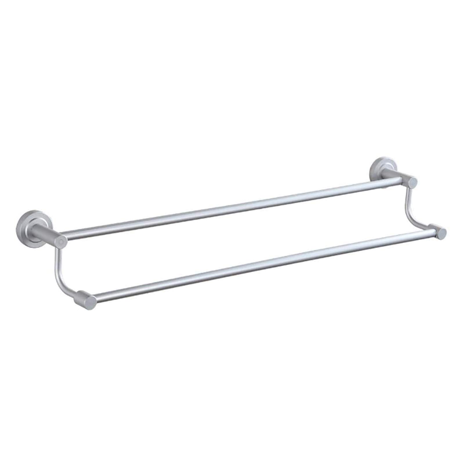 Wall Mounted Double Towel Bar - 60cm Rustproof Aluminum Towel Rack for Bathroom & Kitchen | Multi-Functional Drilling Installation | Perfect for Small Spaces & Modern Home Decor