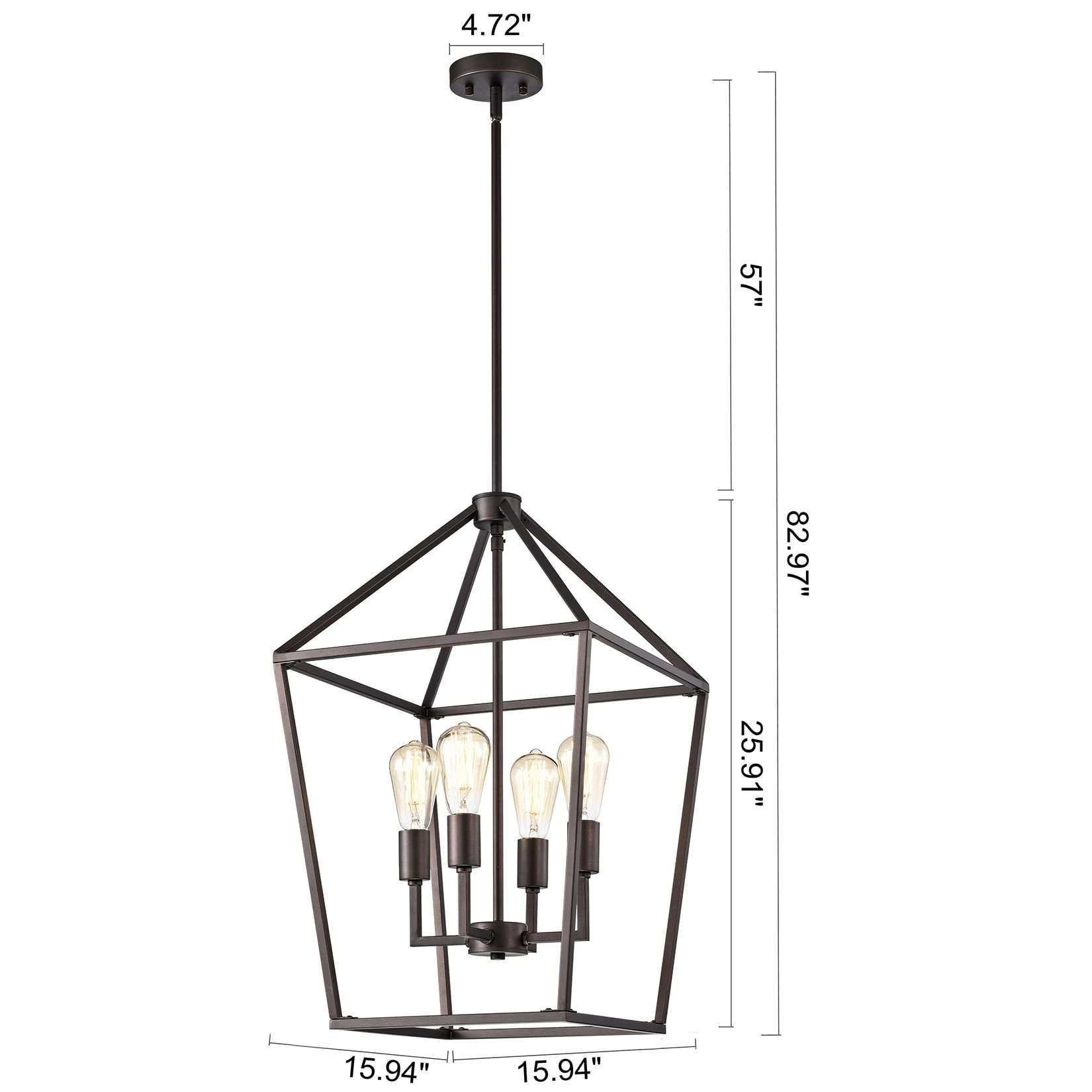MICSIU 900004 Oil Rubbed Bronze Pendant Light Fixture - E26 Base Hanging Chandelier for Kitchen Island, Dining Room & Living Room - Perfect for Table Lighting, Home Decor & Modern Interior Design