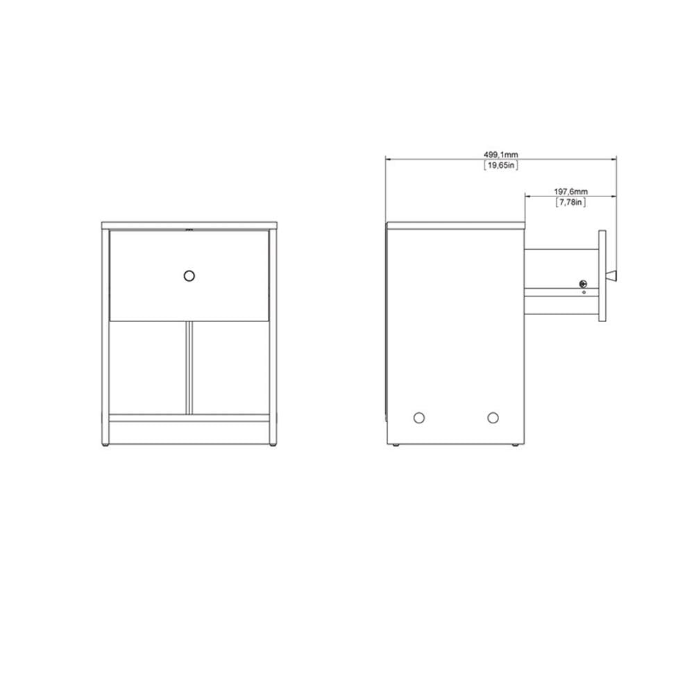 Home Square 2-Piece 1-Drawer Nightstand Set in Jackson Hickory - Modern Bedside Tables for Bedroom, Living Room & Guest Room