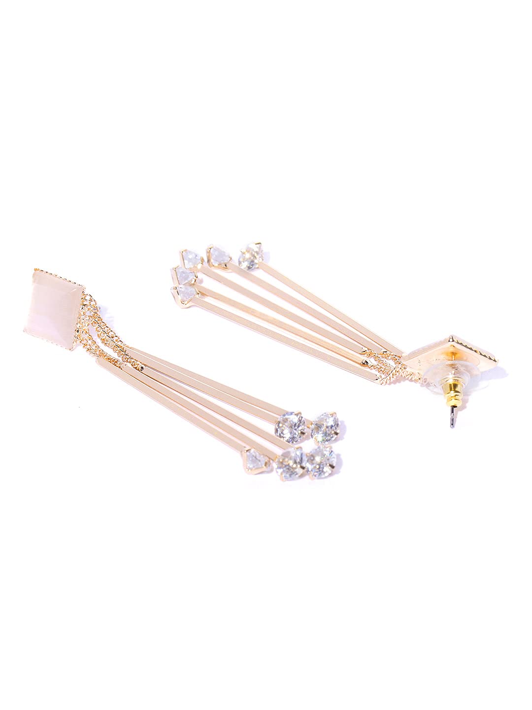 YouBella Women's Crystal Dangle Earrings - 14K Gold Plated Elegant Drop Earrings for Girls & Women | Perfect for Parties, Weddings & Special Occasions
