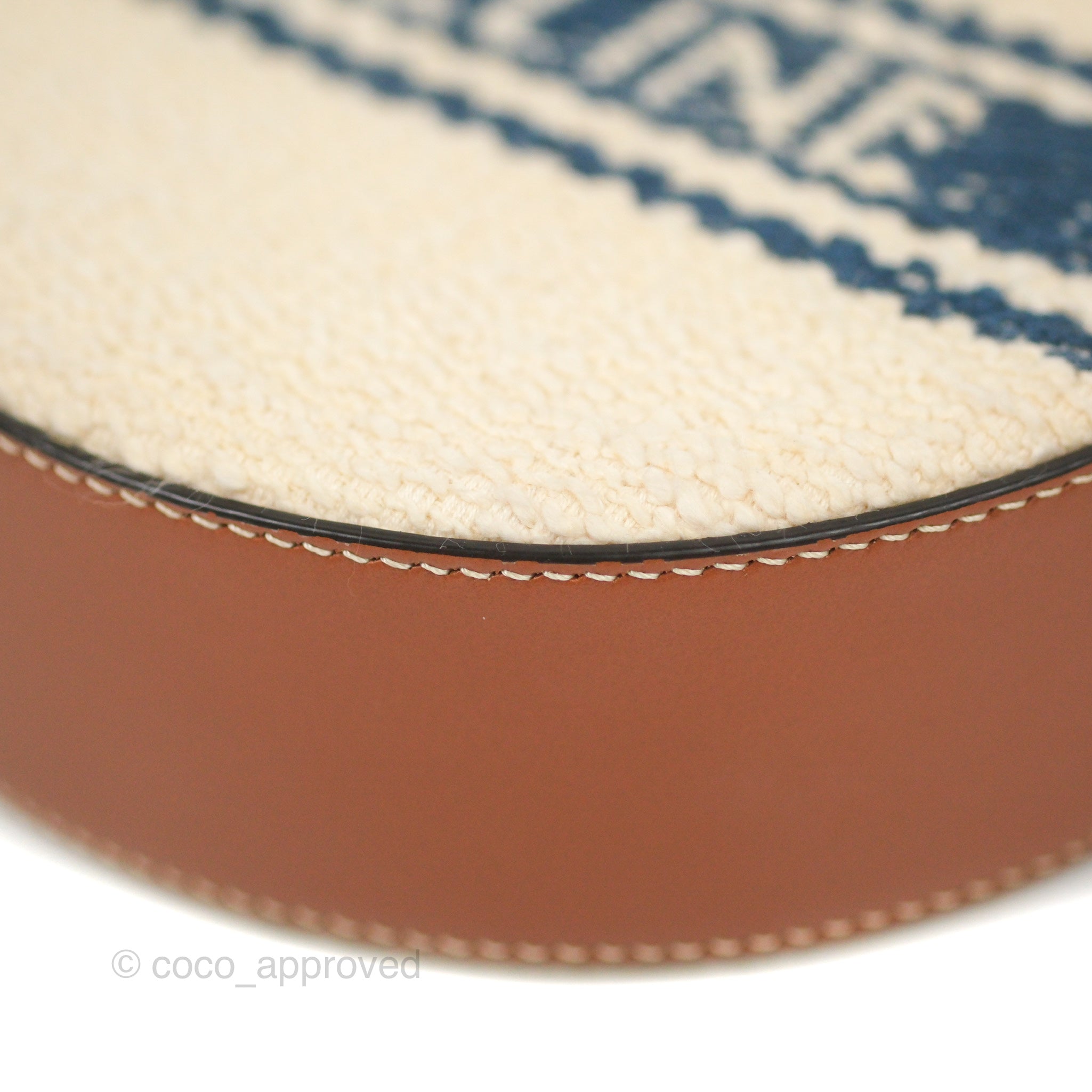 Celine Perth Embroidered Blue Cream Round Mini Crossbody Bag for Women | Luxury Designer Handbag | Perfect for Date Night, Travel & Everyday Use