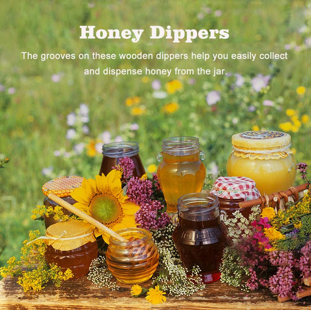Wooden Honey Dipper Set - 50Pcs Mini Jam Stirring Sticks for Home & Kitchen Use
