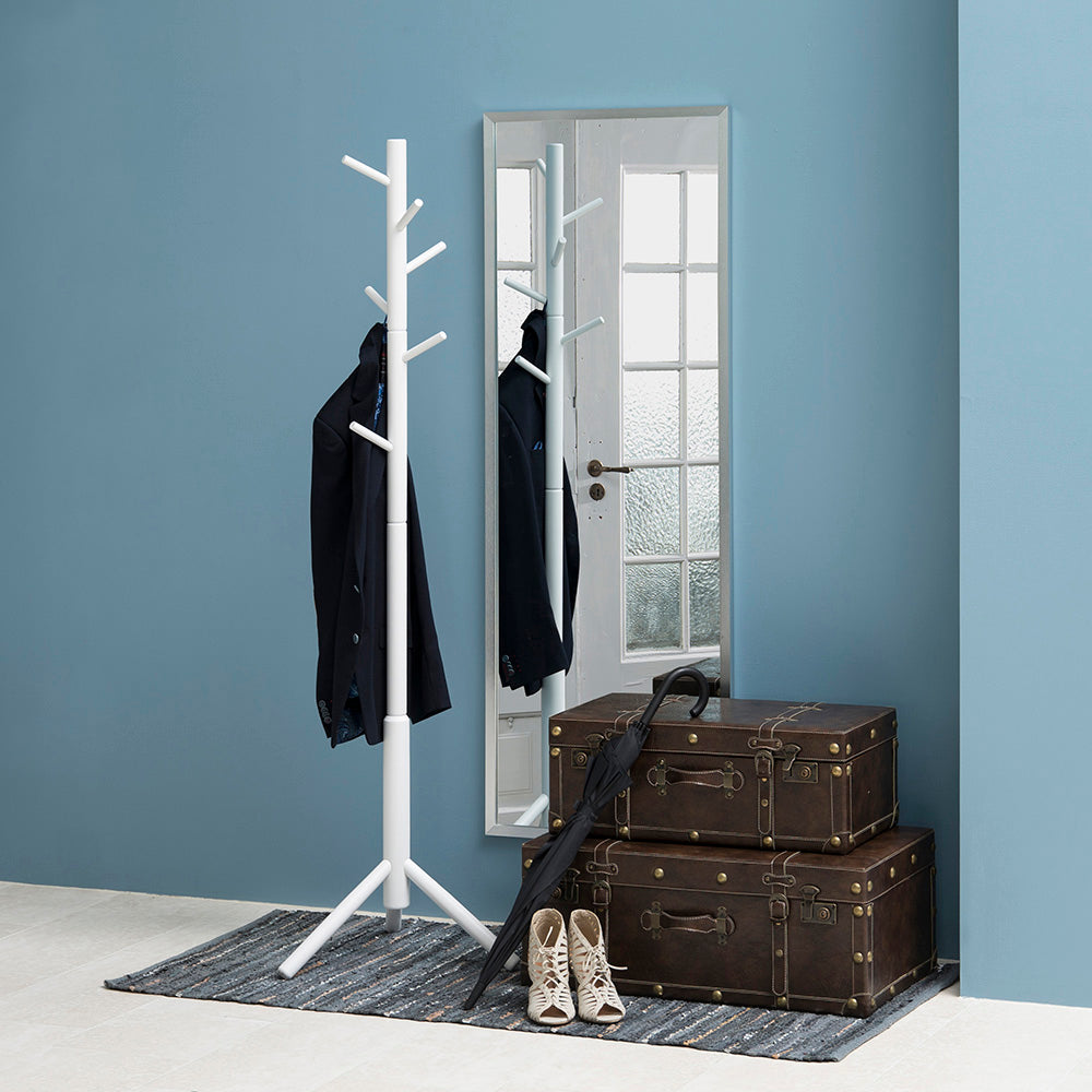 BRENER White Coat Stand - Stylish Entryway Organizer for Hats, Jackets & Bags | Perfect for Home, Office & Dorm Room